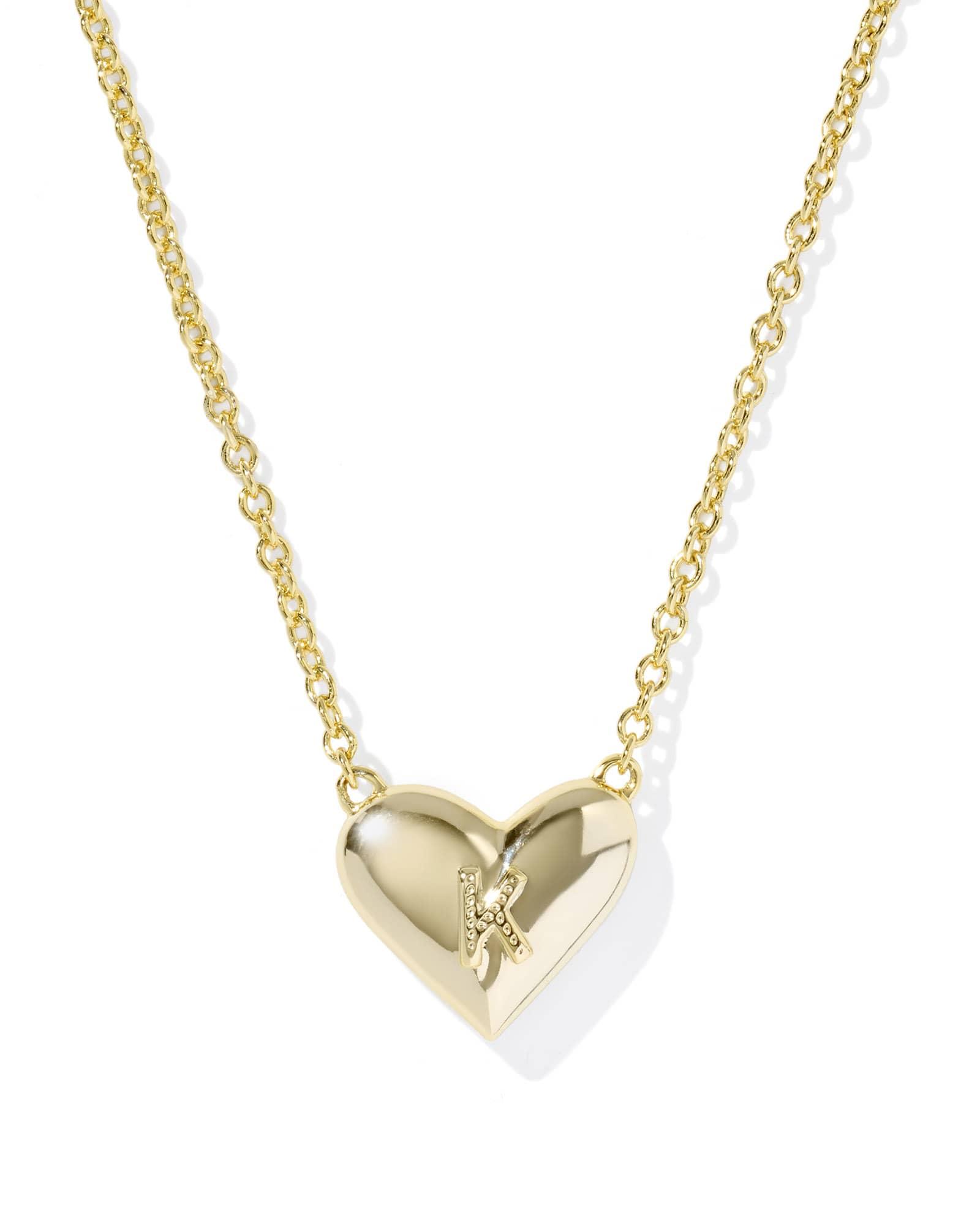 Ari Heart Letter X Gold Short Pendant Necklace Product Image