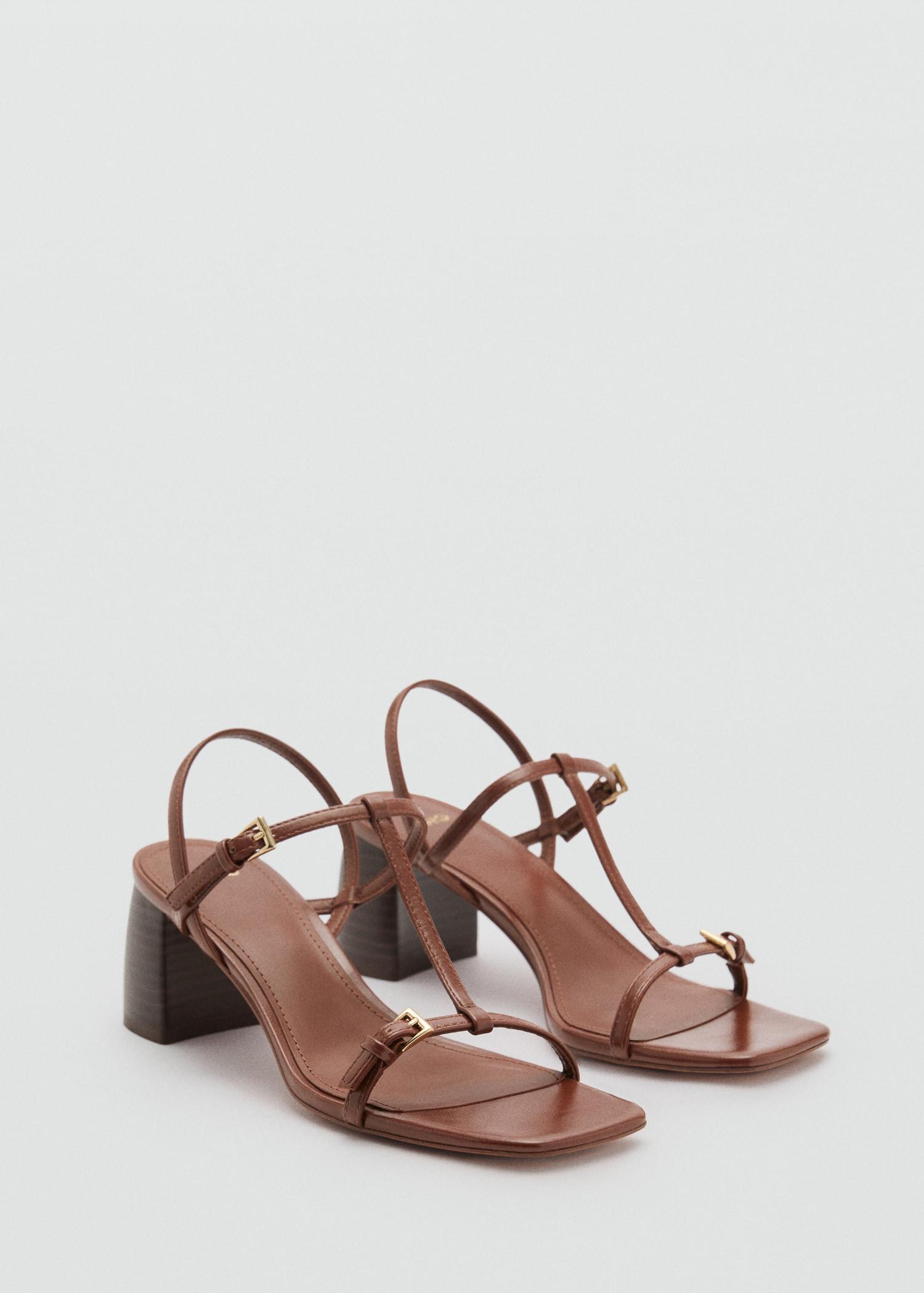 High-heeled sandals with buckle straps - Women | MANGO USA Product Image