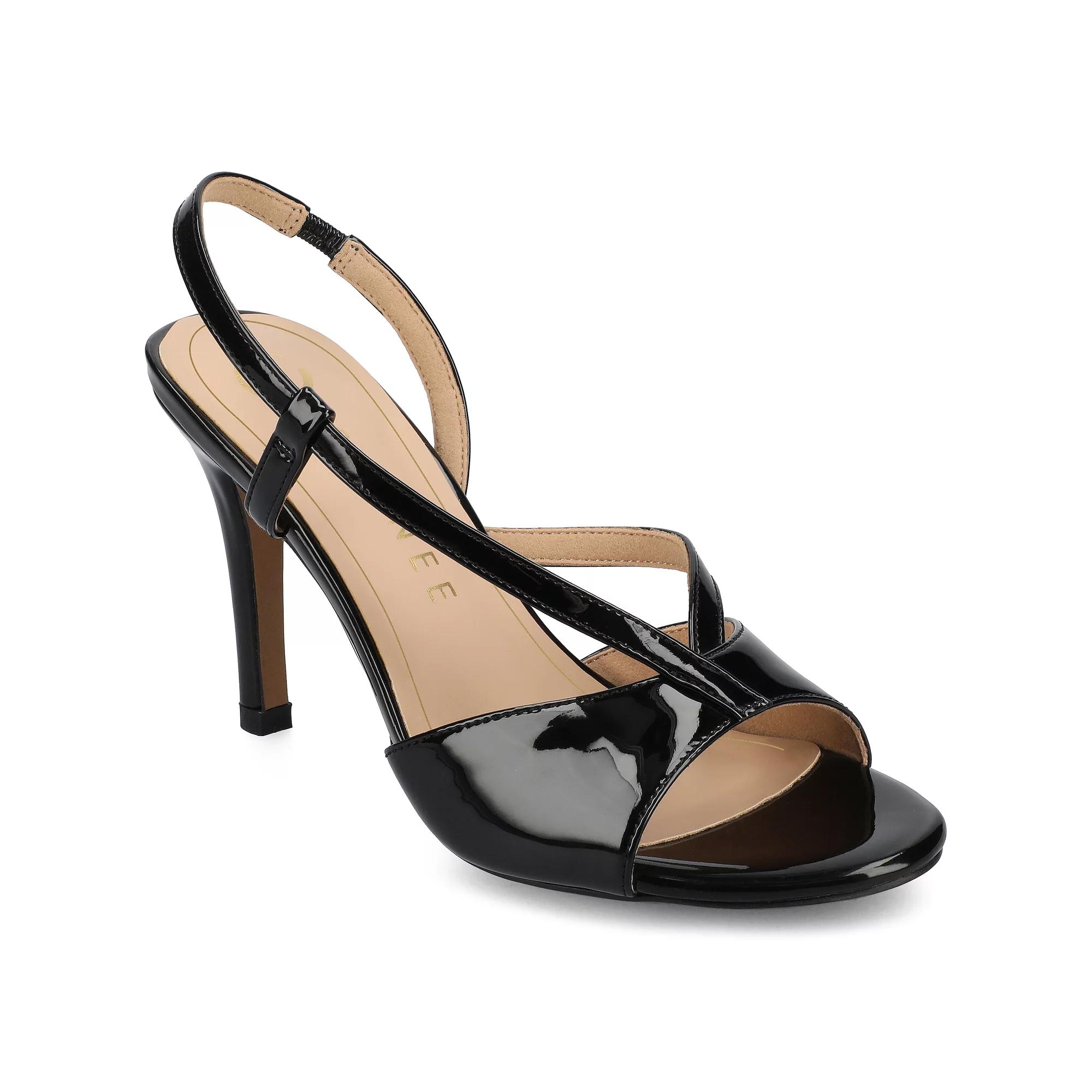 Journee Varra Women's Crossover Strap Stiletto Heeled Dress Sandals,  Product Image
