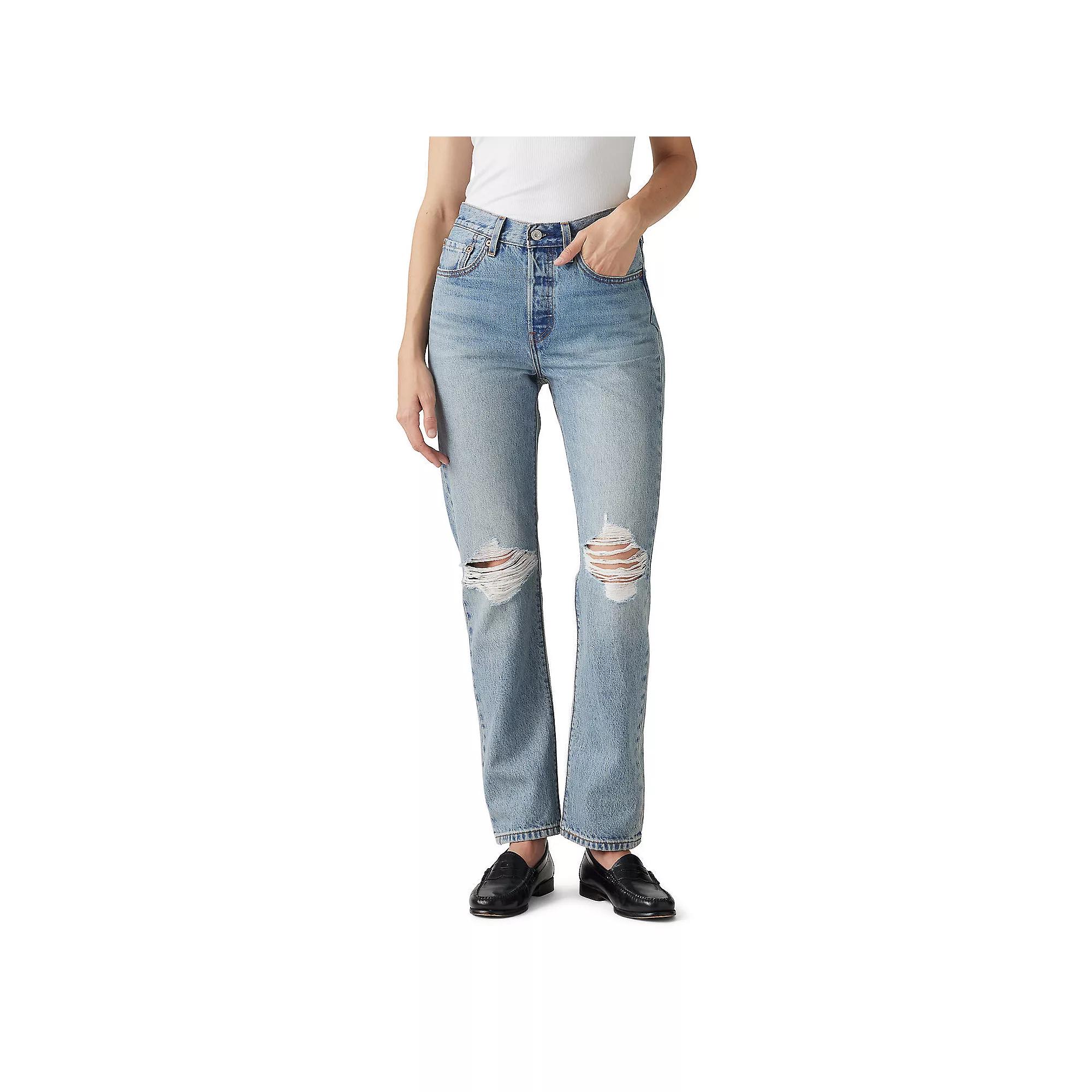 Levi's® Women's High-Rise 501® Jeans - Plan to Stay 32: Straight Fit, Denim, Fly Button Closure Product Image
