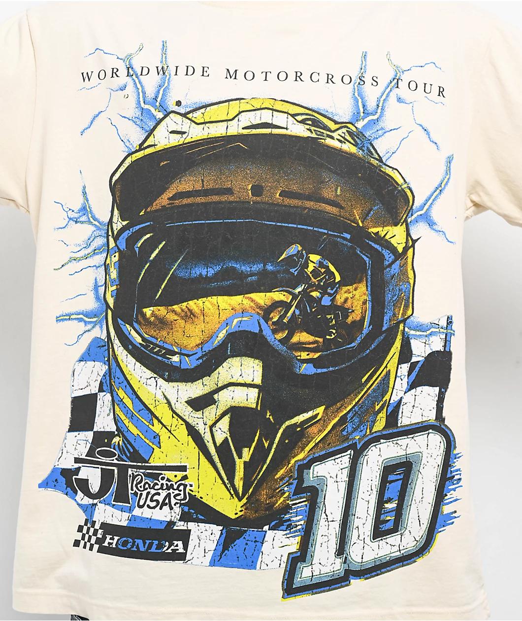 JT Racing x Honda World Wide Cream T-Shirt Product Image