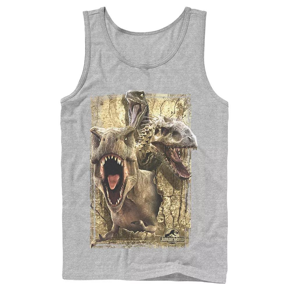 Men's Jurassic World T-Rex Indominus Rex & Raptor Tank Top,  Product Image