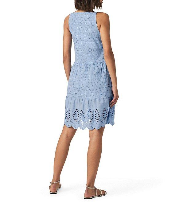 Splendid Napa Eyelet V-Neck Sleeveless A-Line Scalloped A-Line Dress Product Image
