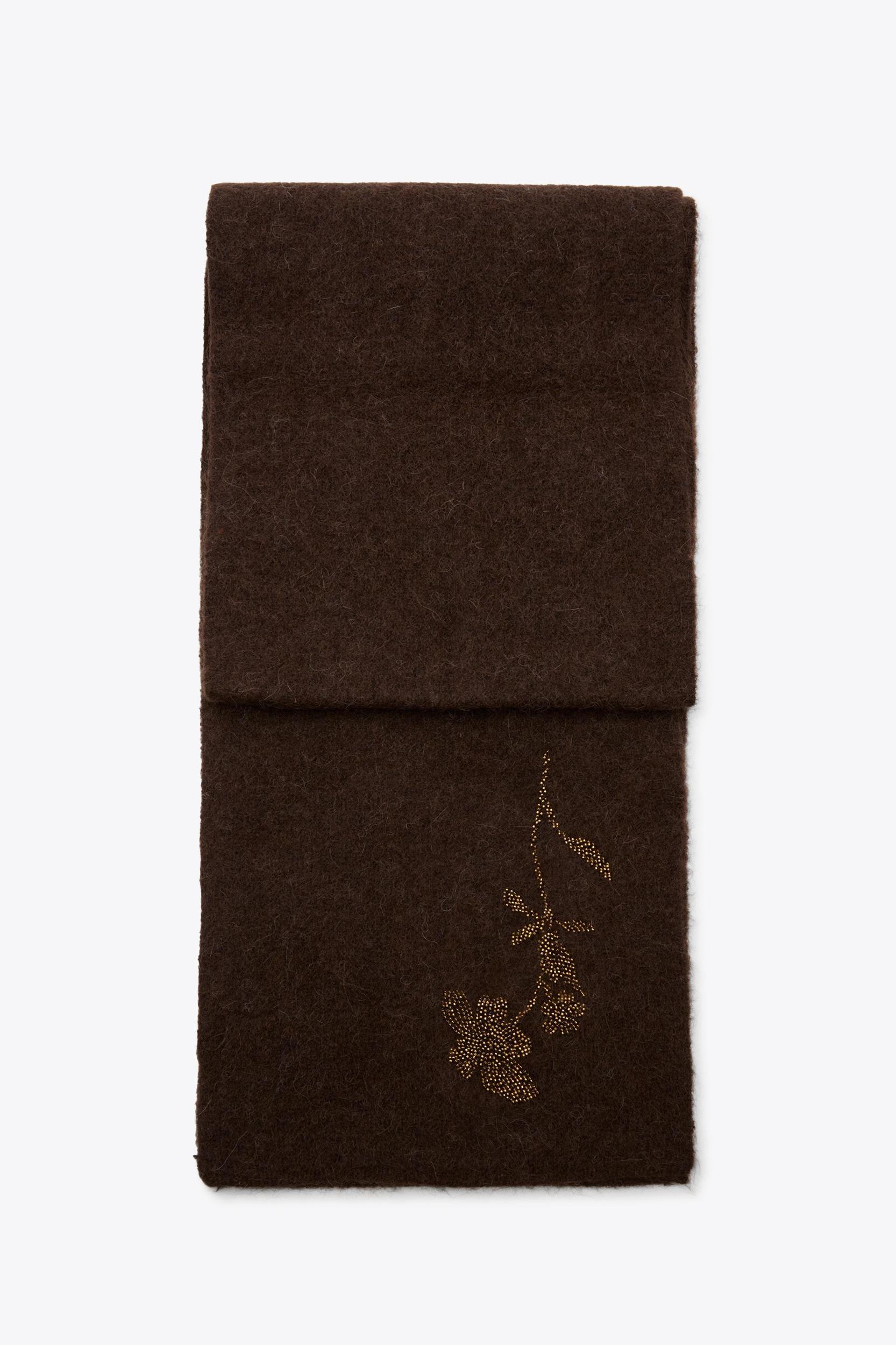 BEADED ALPACA WOOL BLEND SCARF Product Image