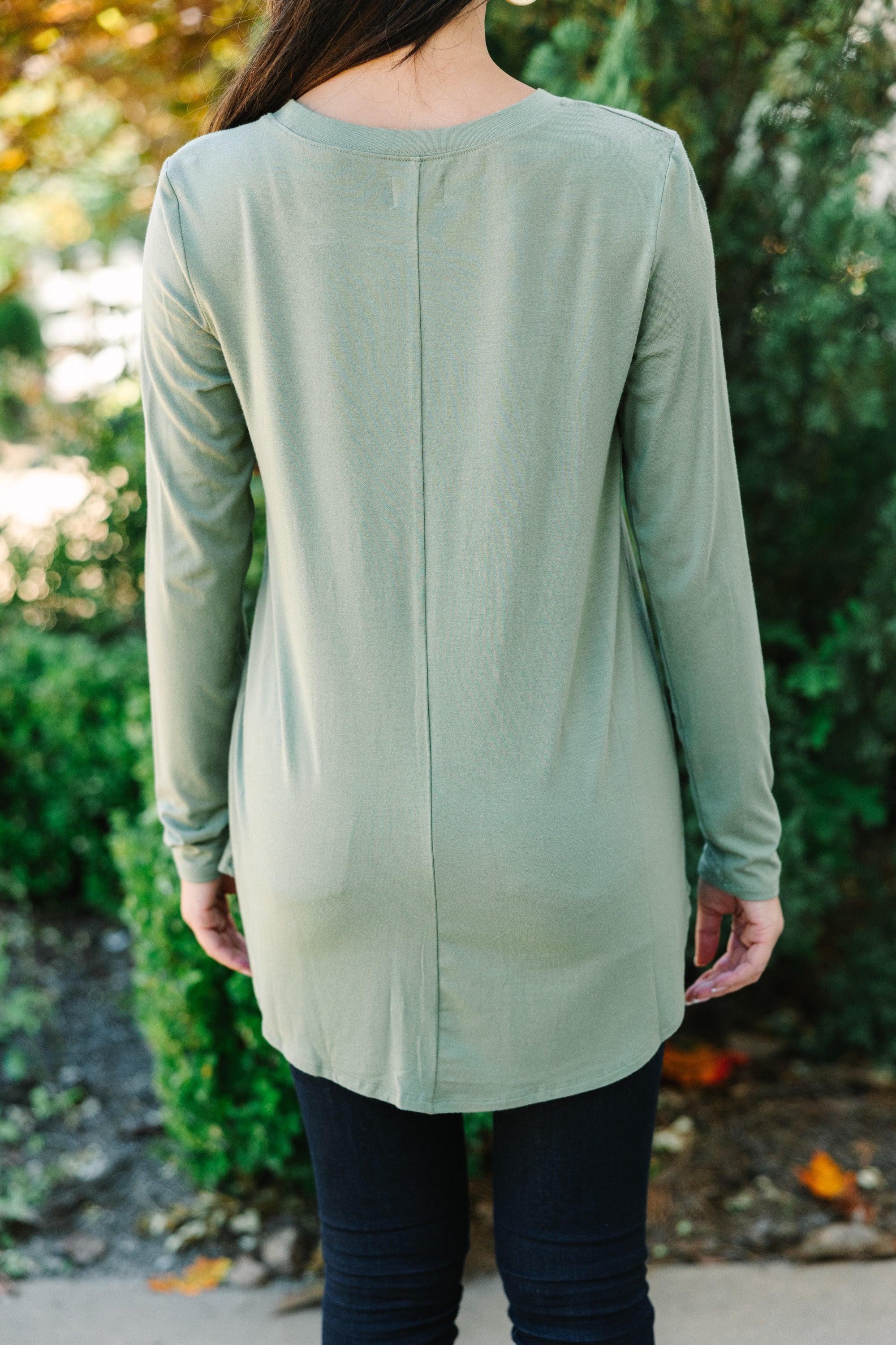 Won't Let You Down Olive Green Classic Top Female Product Image