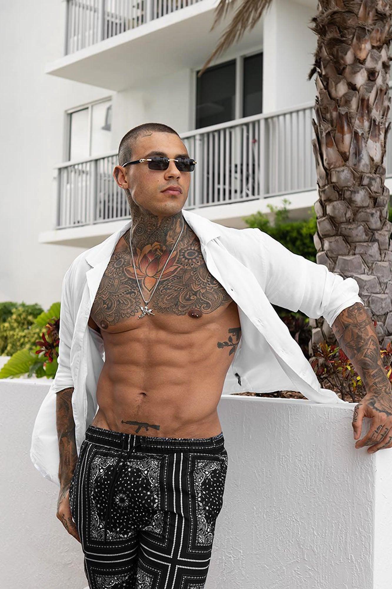 Dawson Relaxed Long Sleeve Button Up Shirt - White Product Image