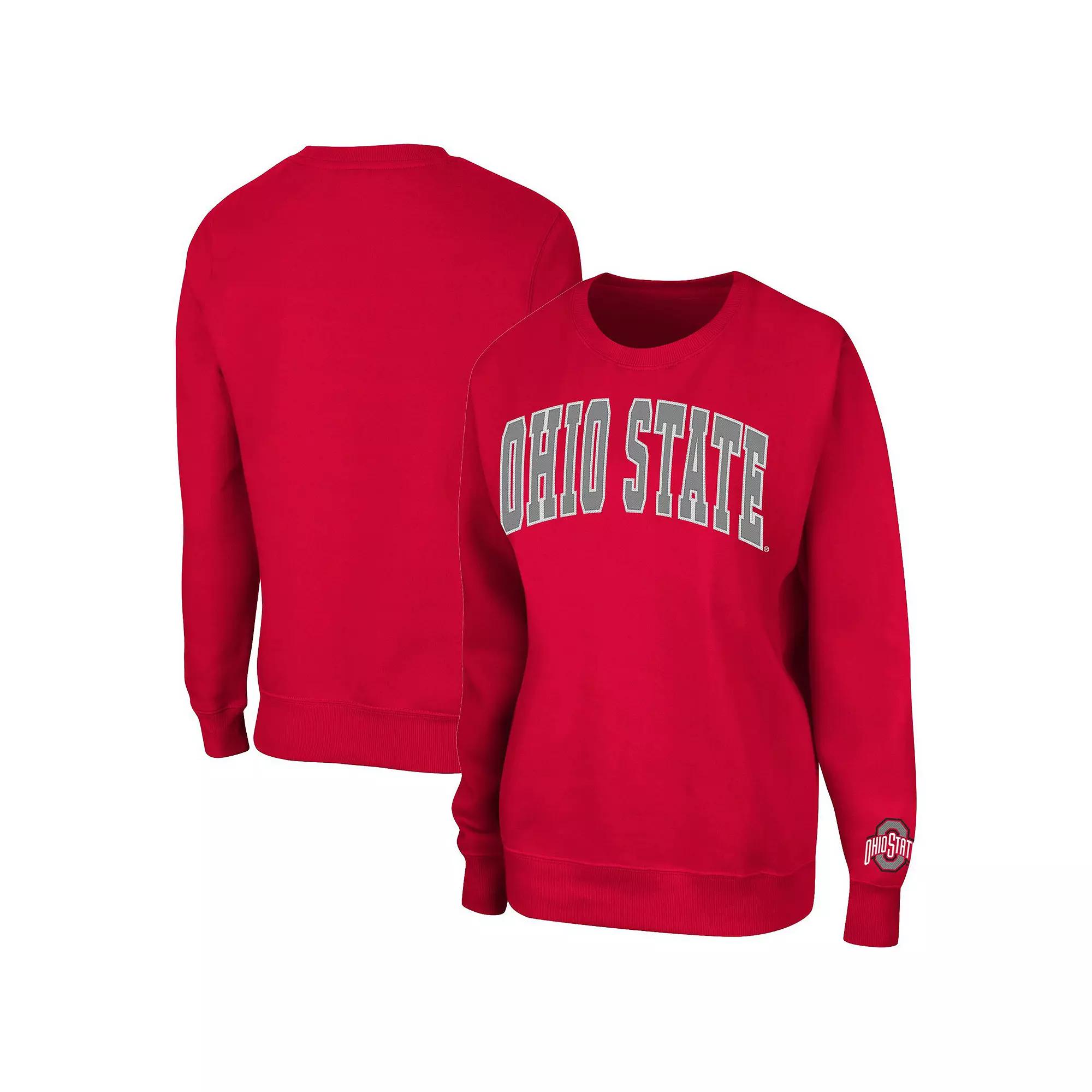 Women's Colosseum Scarlet Ohio State Buckeyes Campanile Pullover Sweatshirt,  Product Image