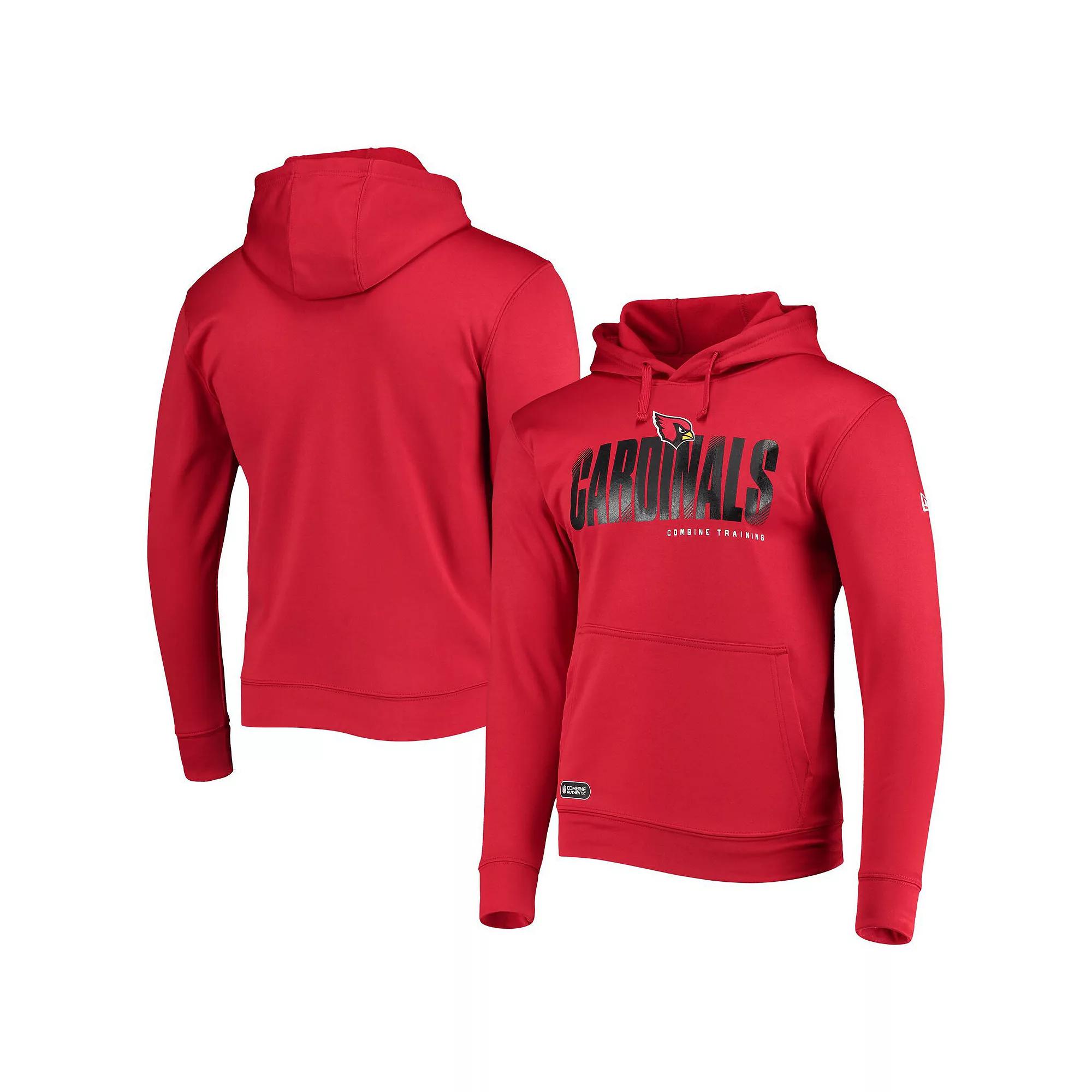 Men's New Era Cardinal Arizona Cardinals Combine Authentic Hard Hash Pullover Hoodie,  Product Image