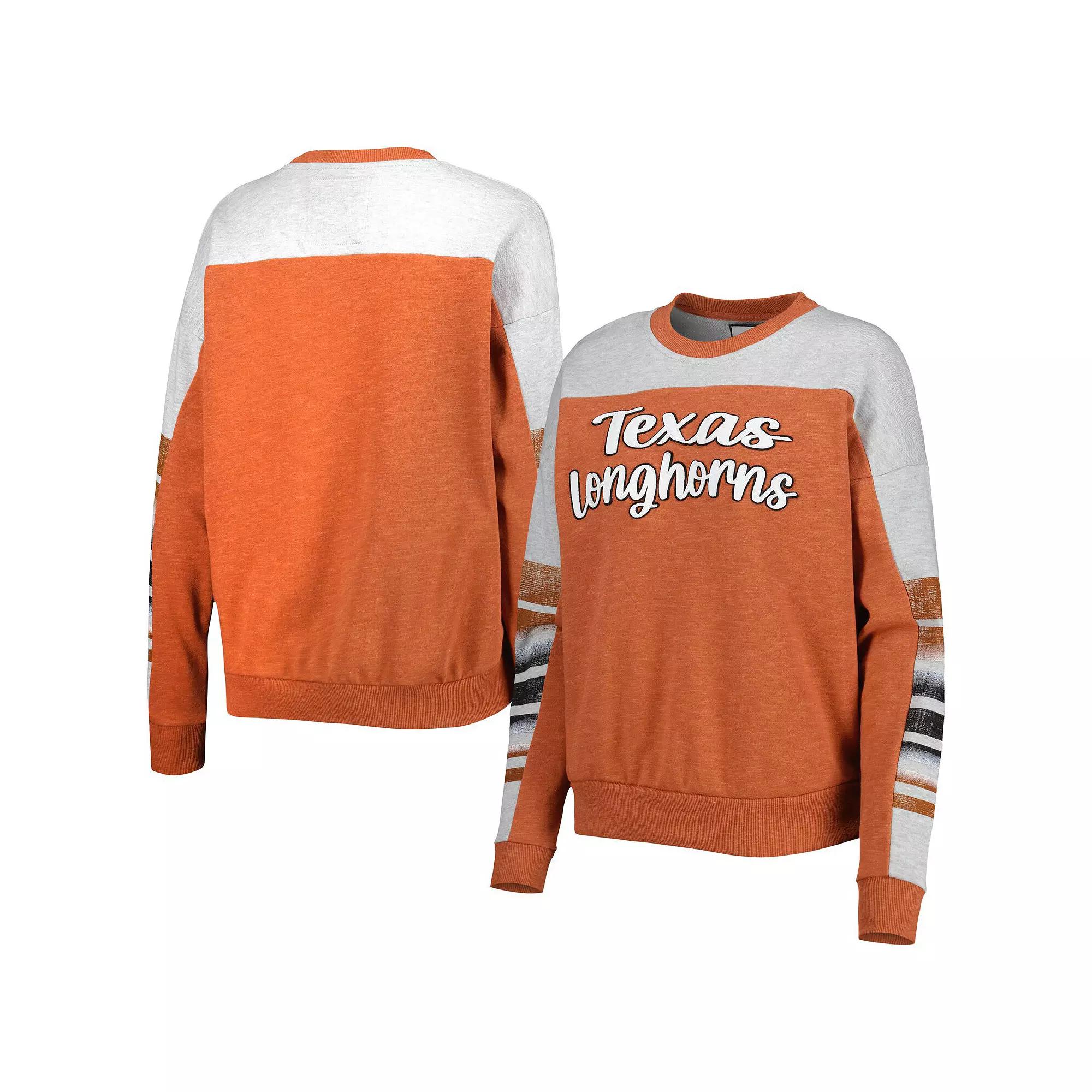 Women's Colosseum Texas Orange/Heather Gray Texas Longhorns Baby Talk Pullover Sweatshirt, Size: Small Product Image