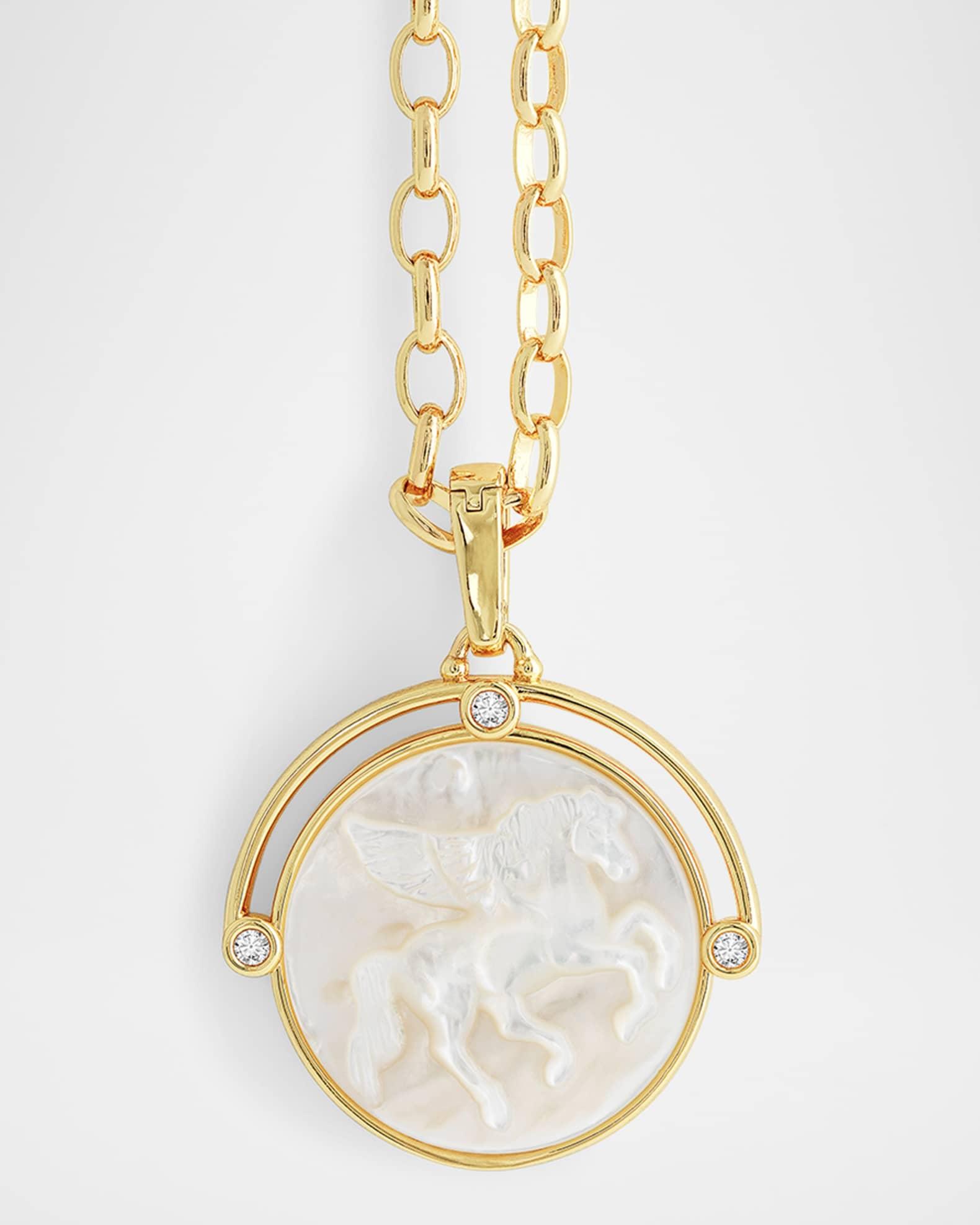 Pegasus Mother-of-Pearl Coin Pendant Necklace Product Image