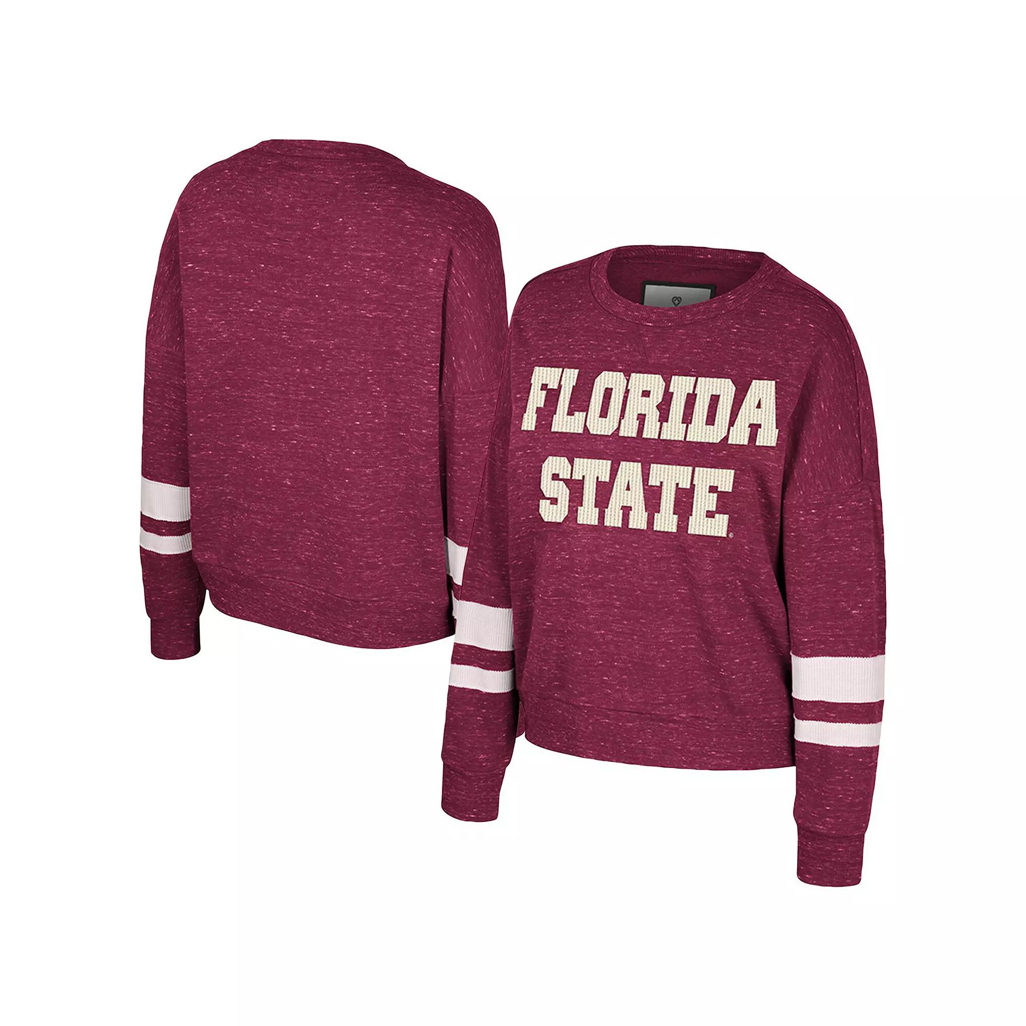 Women's Colosseum Garnet Florida State Seminoles Lost City Speckle Pullover Sweatshirt,  Product Image