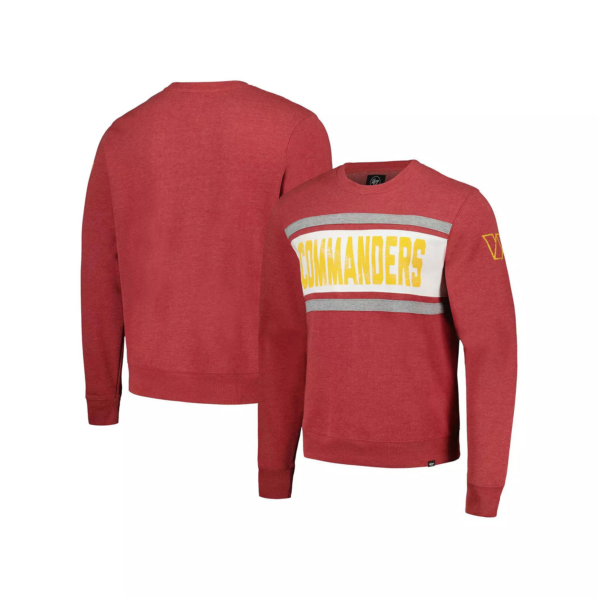 Men's '47 Heathered Burgundy Washington Commanders Bypass Tribeca Pullover Sweatshirt,  Product Image