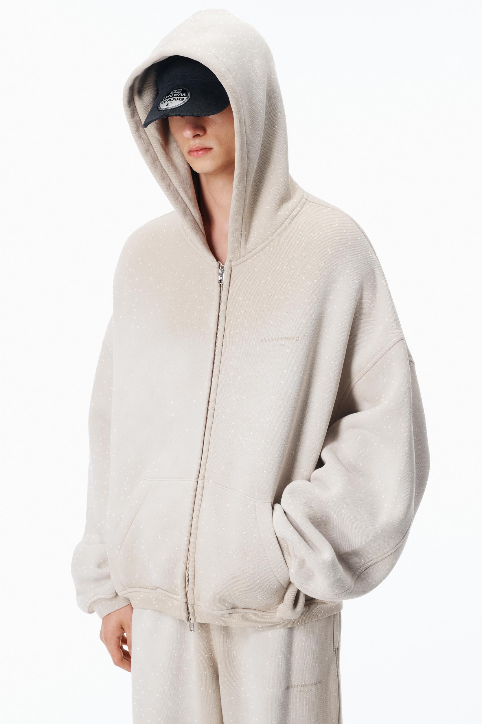 Crystal Hotifx Zip-up Hoodie In Cotton Blend Product Image