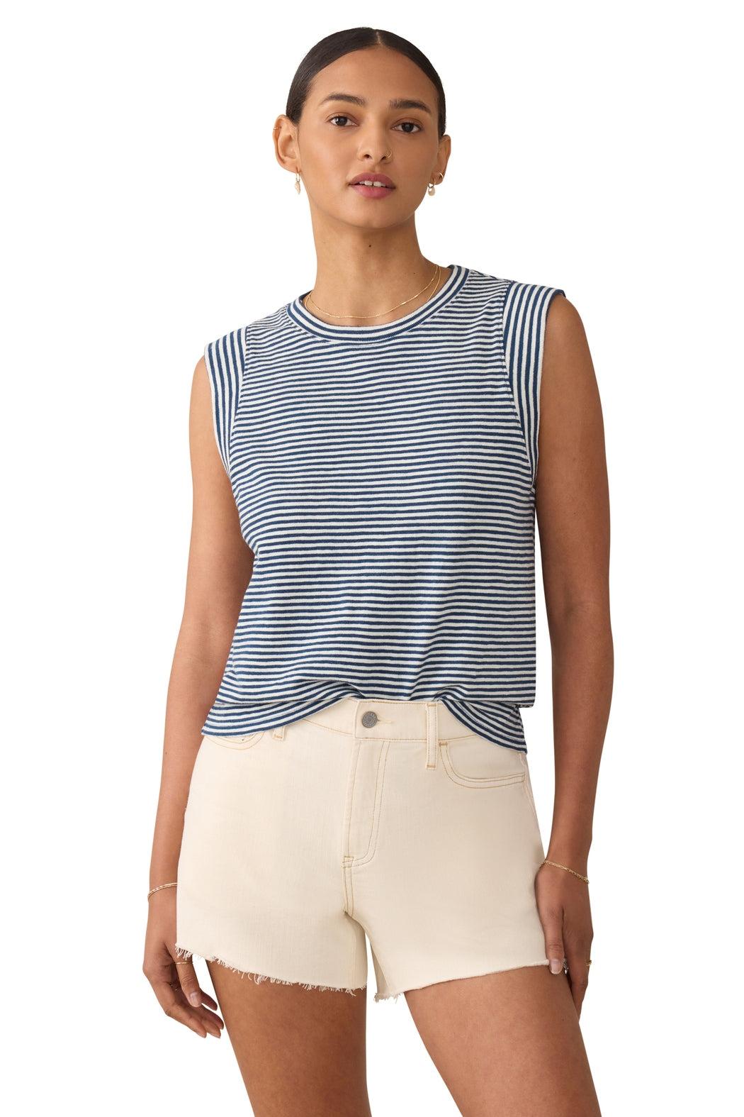 Sunwashed Slub Striped Muscle Tank Product Image