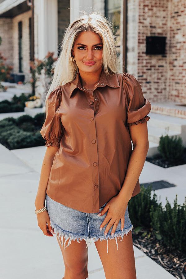 Swept Off Your Feet Faux Leather Top Product Image