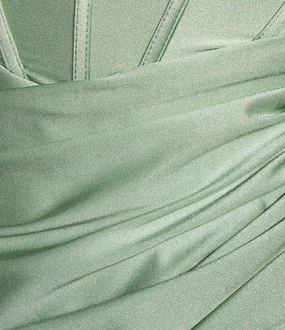 B. Darlin Spaghetti Strap Corset Side Shirred Long Dress Product Image