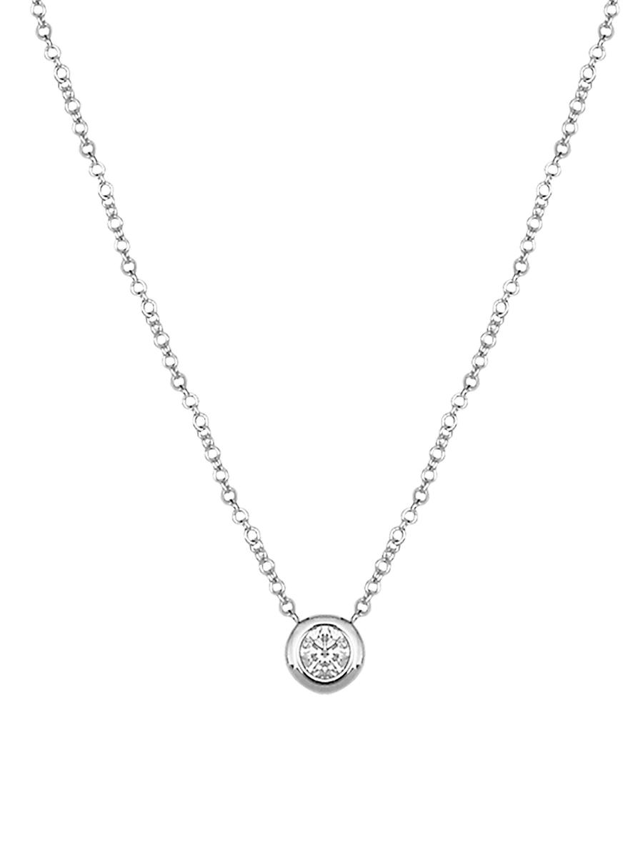Womens Magic Touch 18K White Gold & Diamond Round Pendant Necklace Product Image