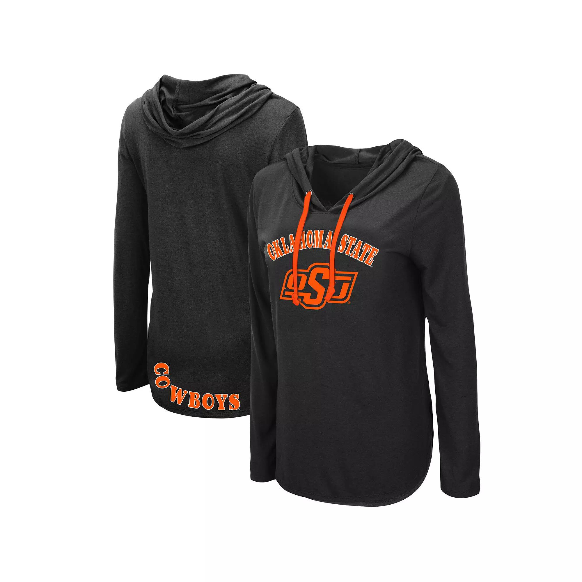Women's Colosseum Black Oklahoma State Cowboys My Lover Hoodie Long Sleeve T-Shirt,  Product Image