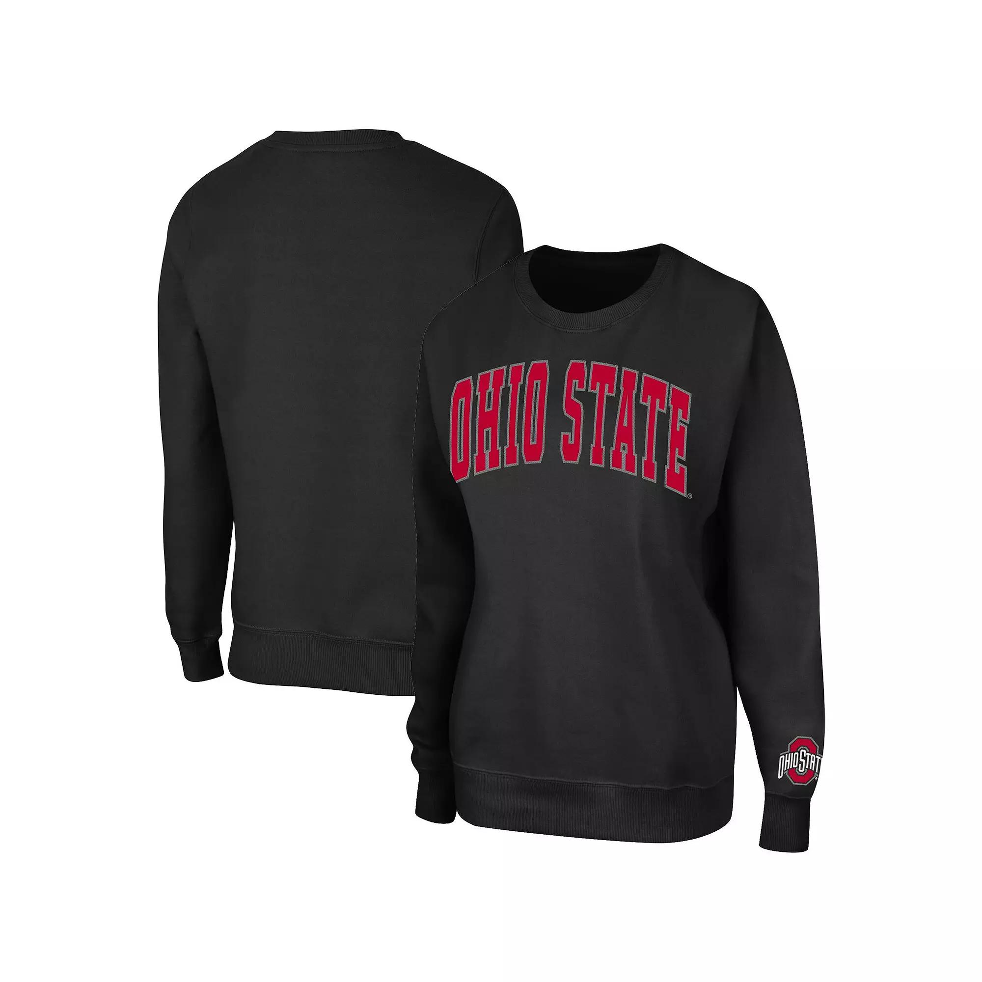 Women's Colosseum Black Ohio State Buckeyes Campanile Pullover Sweatshirt,  Product Image