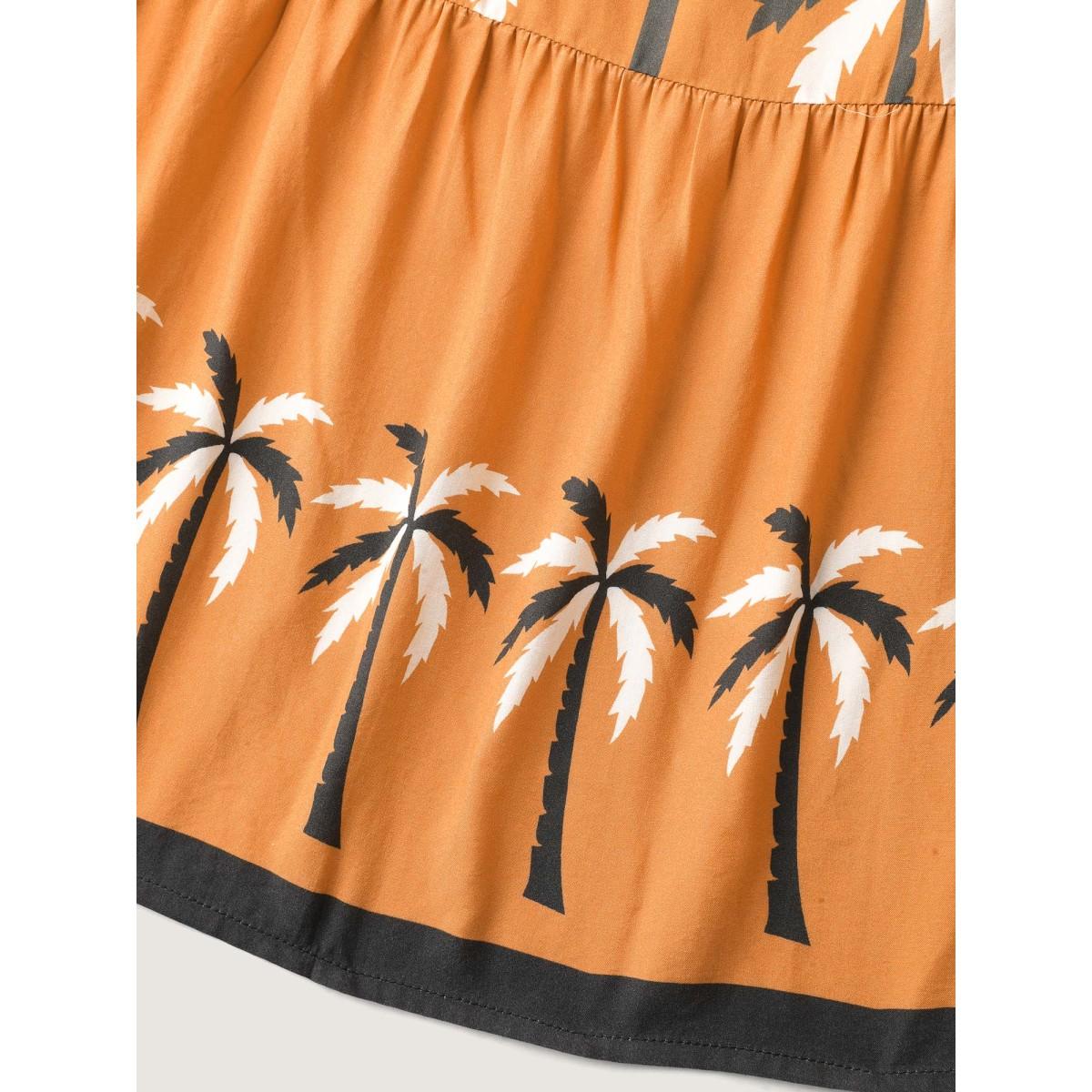 Plus Size Everything Tropical A-Line Cami Midi Dress OrangeRed Women Non Sleeveless Curvy BloomChic 22-24/3X Product Image