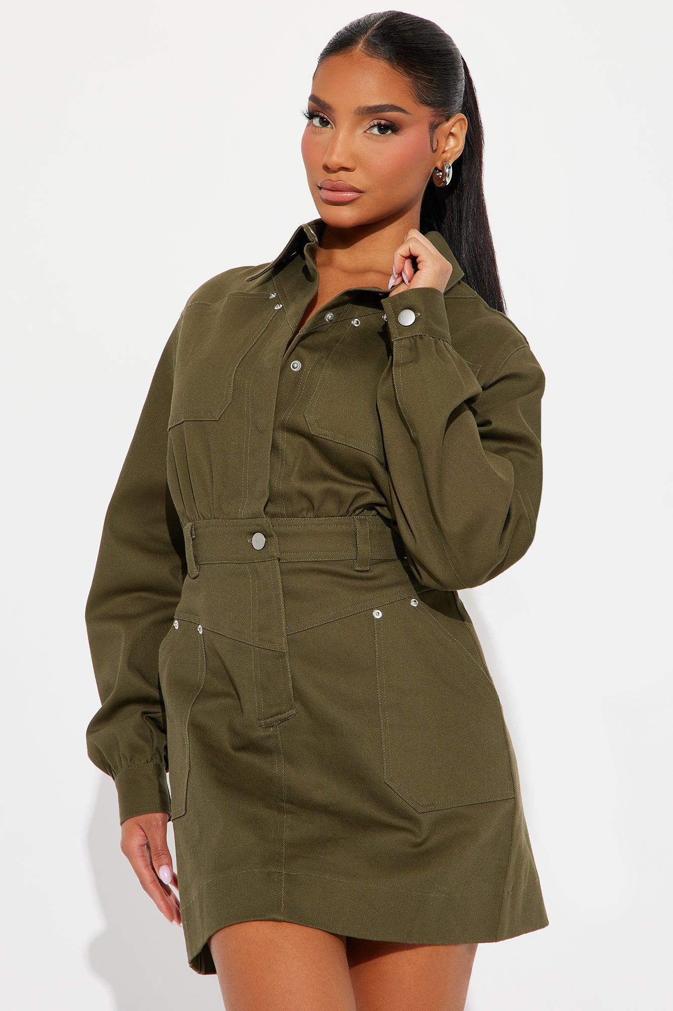 Jeanie Denim Mini Dress - Green Product Image