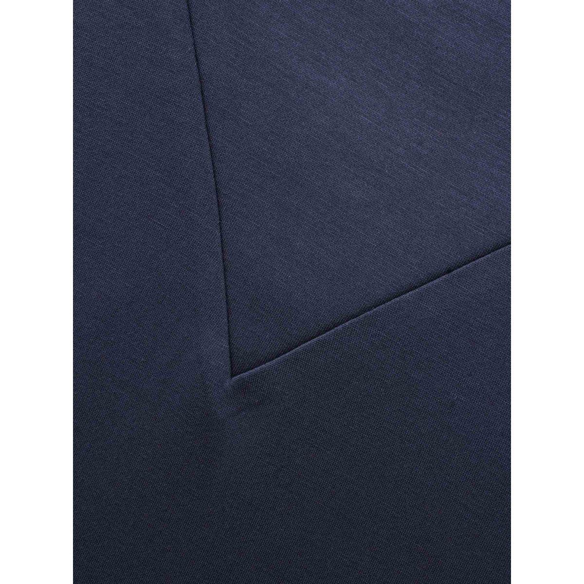 Plus Size Ruffled Collar Plain Drop Shoulder Sweatshirt Women Indigo Casual Non Ruffled collar Everyday Sweatshirts BloomChic 22-24/3X Product Image