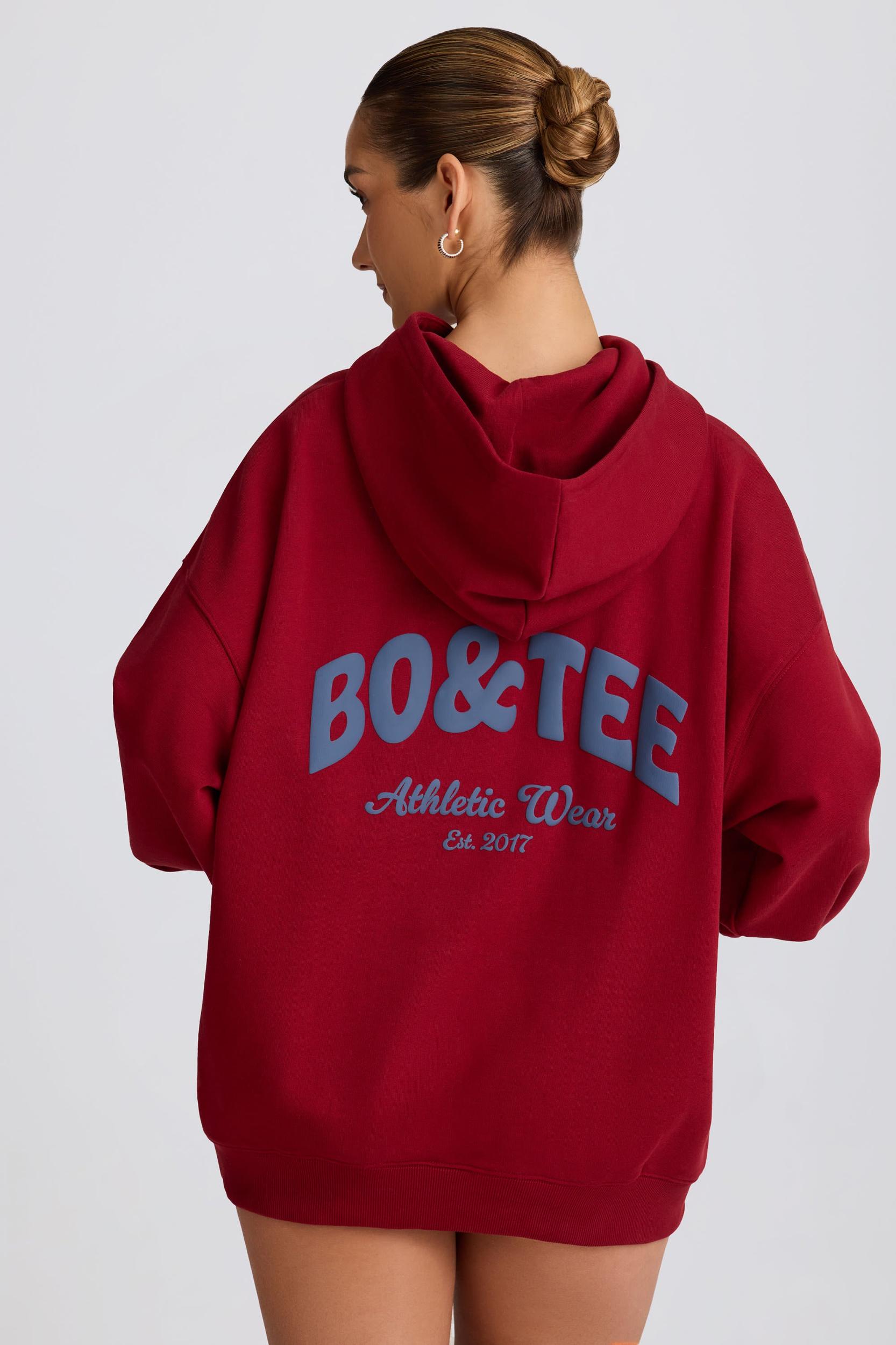 Oversized Hoodie in Burgundy Female Product Image