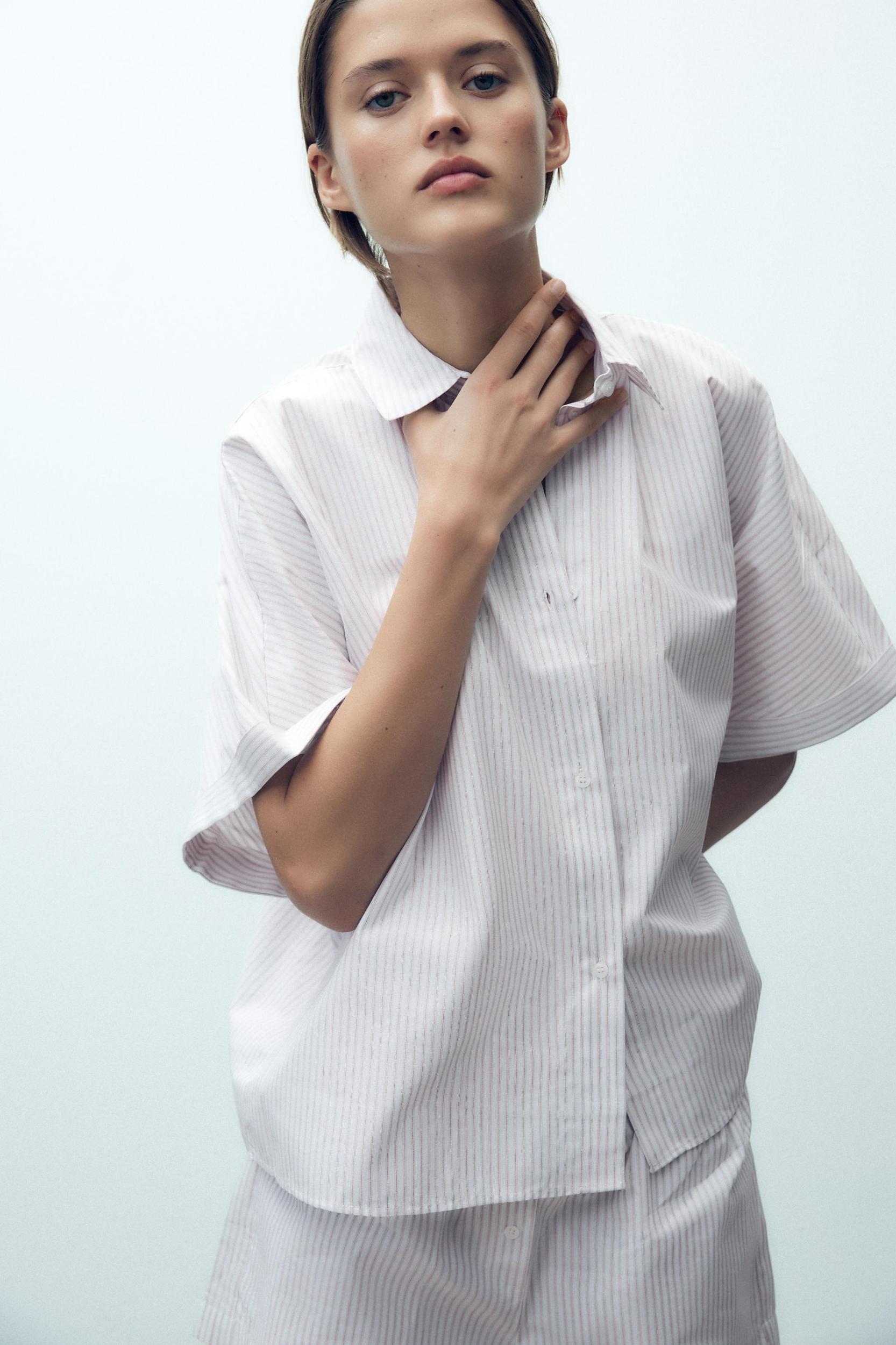 STRIPED PAJAMA SHIRT Product Image