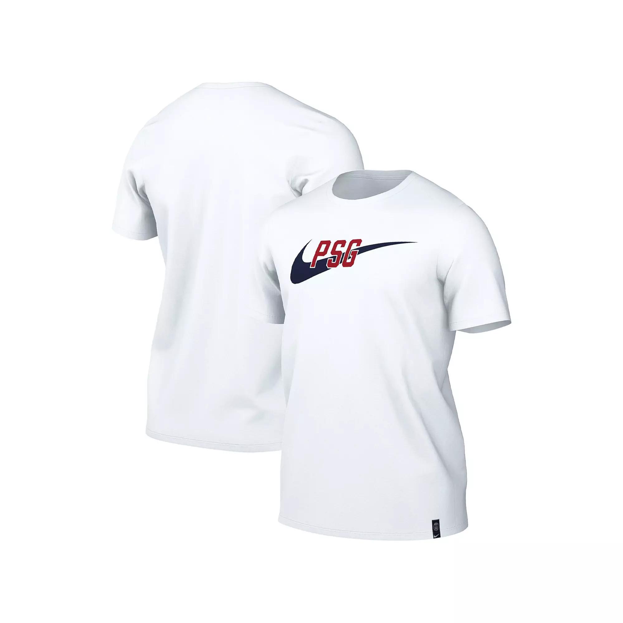 Men's Nike White Paris Saint-Germain Swoosh T-Shirt,  Product Image