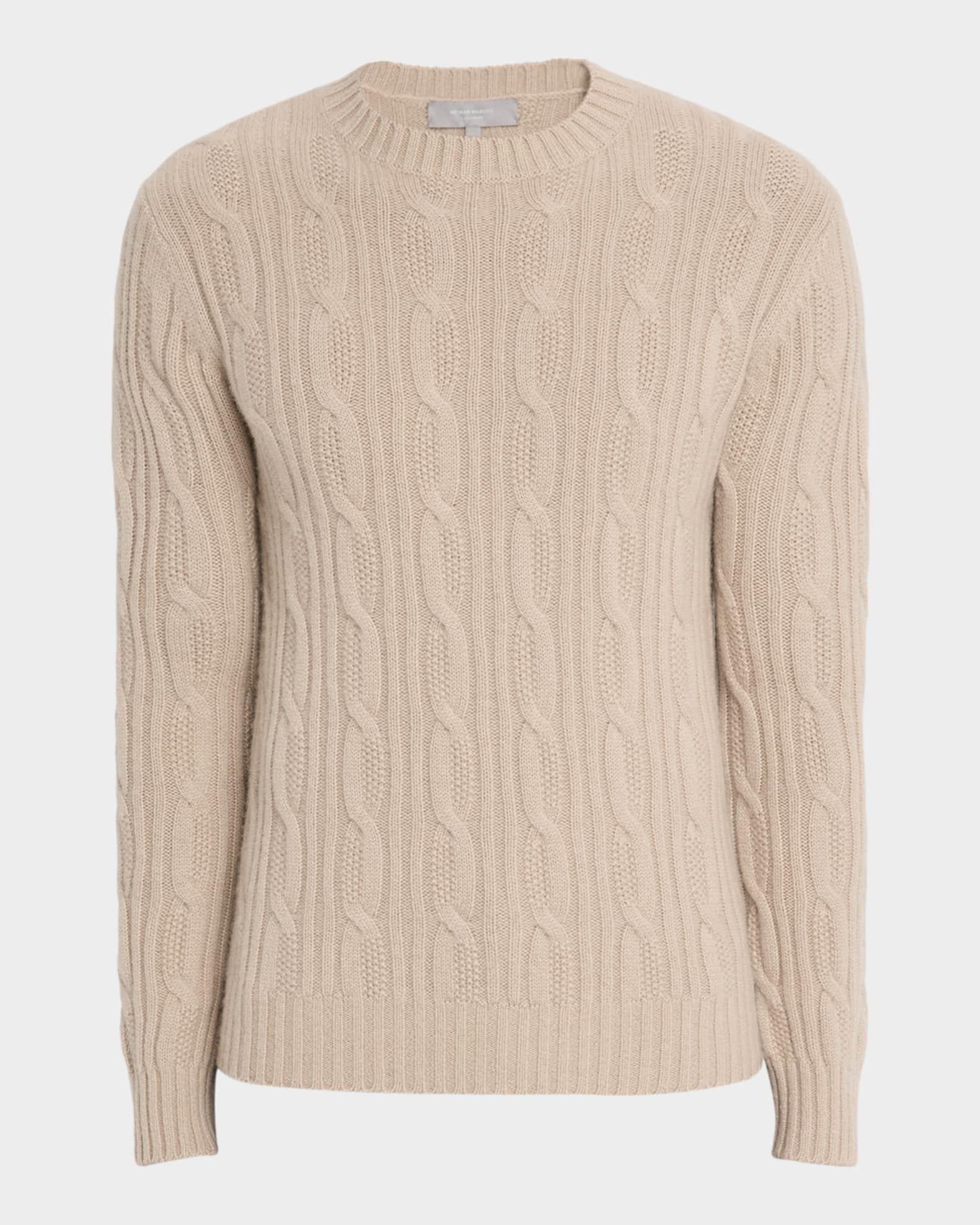 Men's Cashmere Cable Knit Crewneck Sweater Product Image