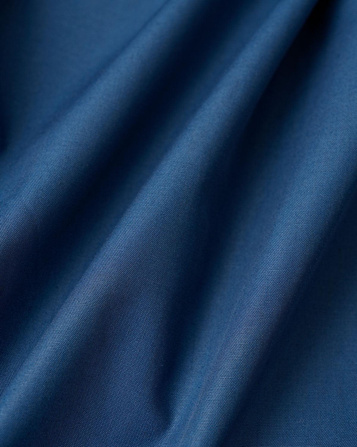 Blue V-Neck Belt Midi Dress Product Image