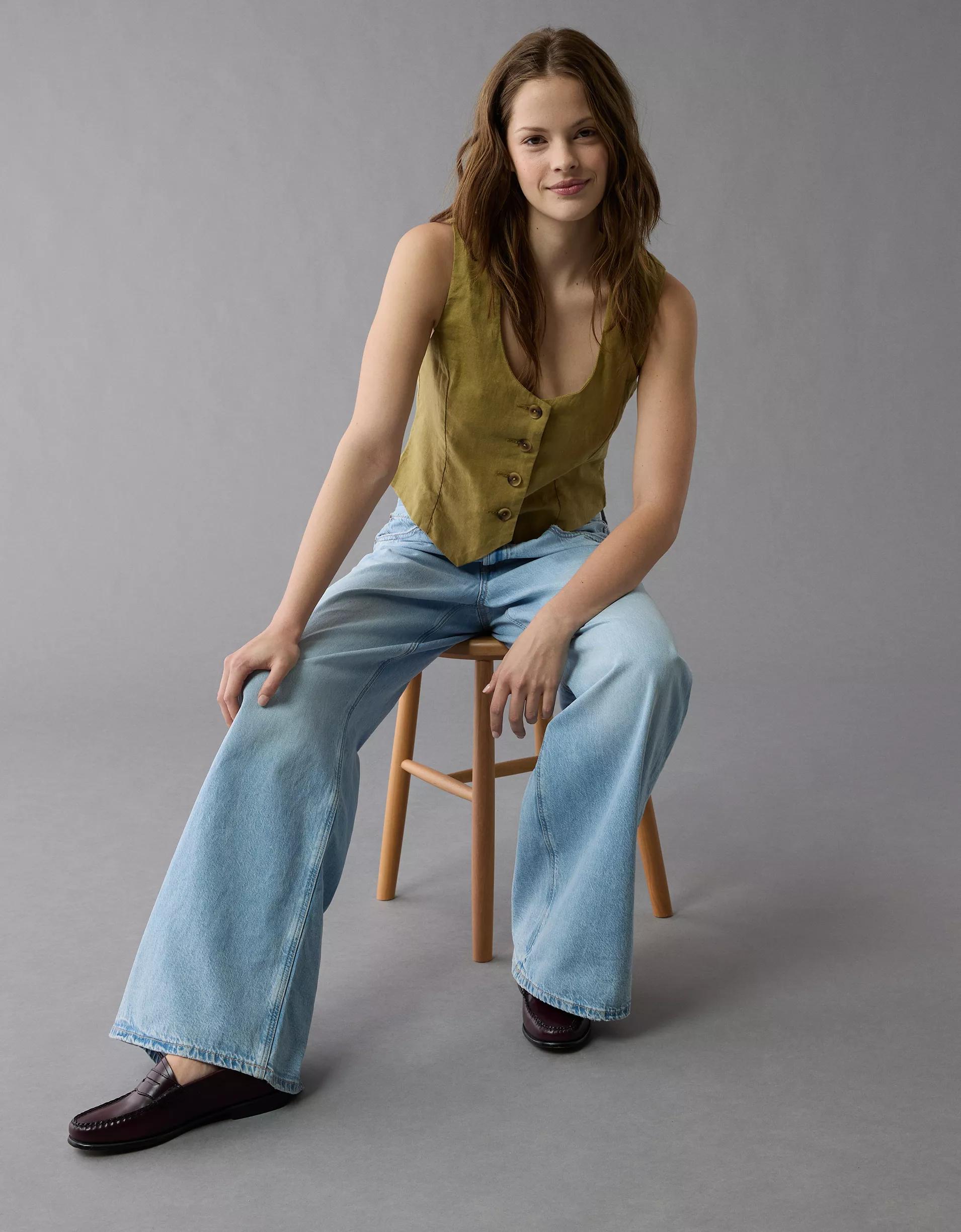 AE Linen-Blend Vest Product Image