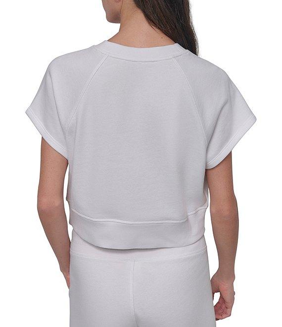 DKNY Sport By Donna Karan HD Logo Short Sleeve Cropped Pullover Product Image