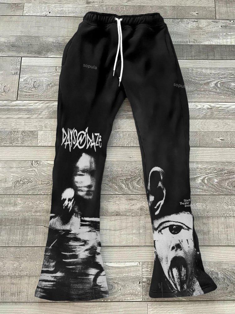 Artistic Portrait Print Street Casual Sweatpants Product Image