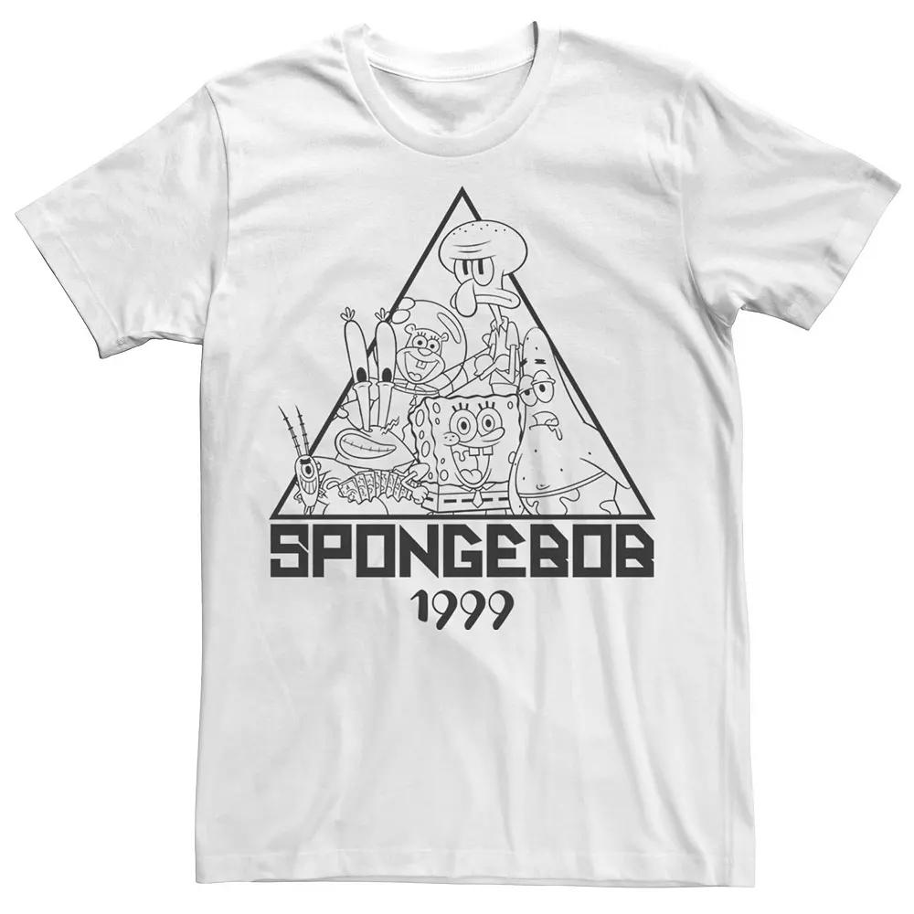 Men's SpongeBob SquarePants 1999 Group Shot Outline Triangle Tee, Size: XXL, White Product Image