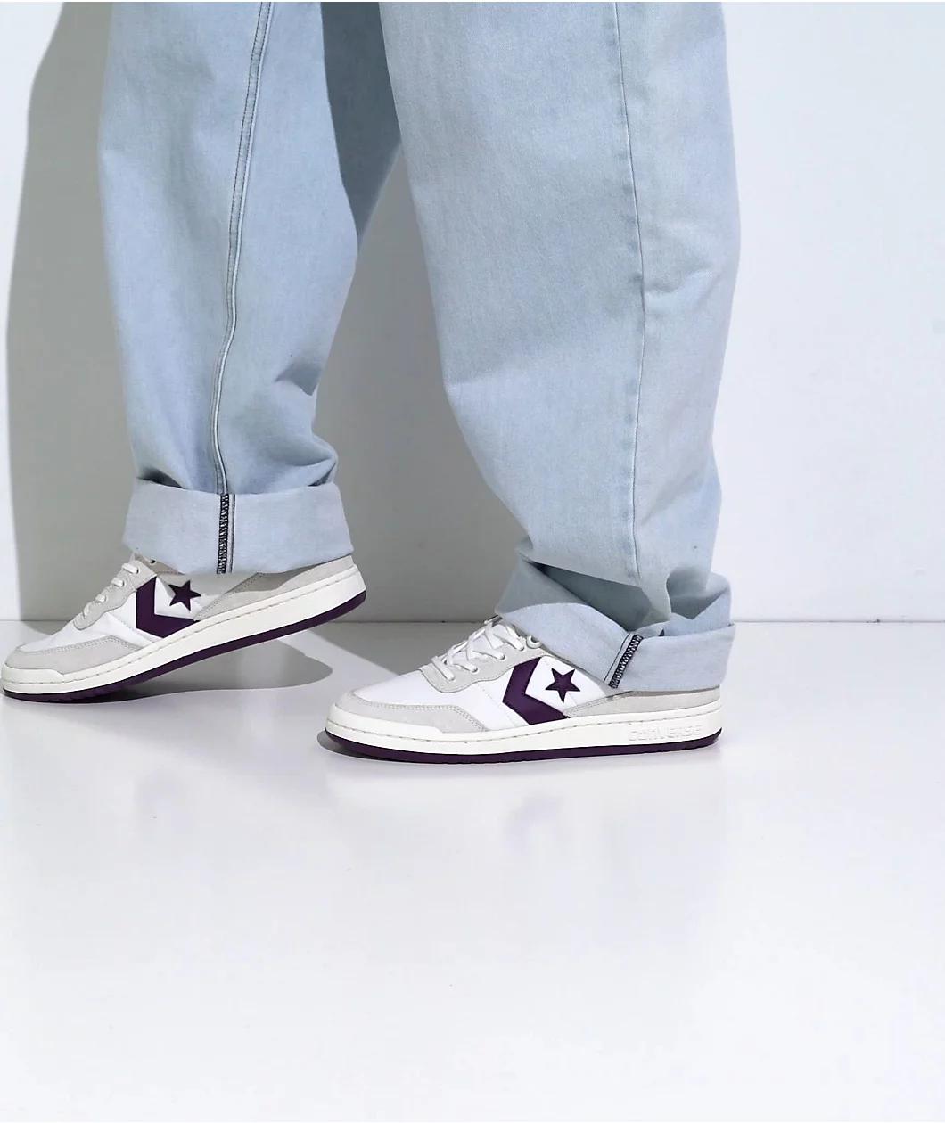 Converse Fastbreak Pro White & Purple Skate Shoes Product Image