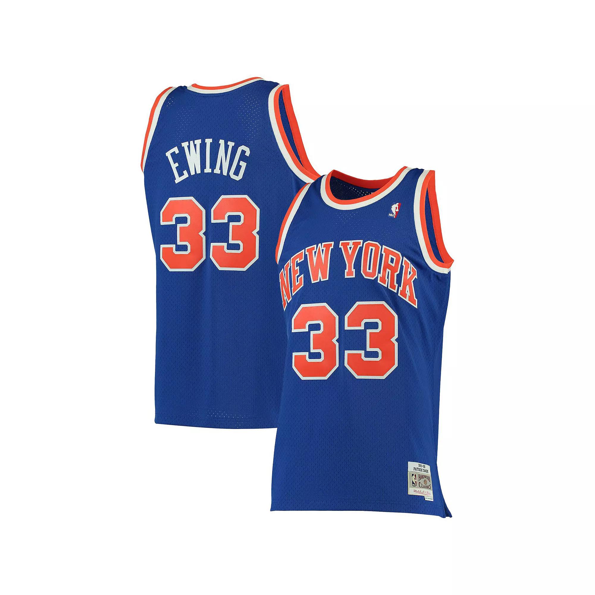 Men's Mitchell & Ness Patrick Ewing Blue New York Knicks Big & Tall Hardwood Classics Jersey, Size: 3XB Product Image