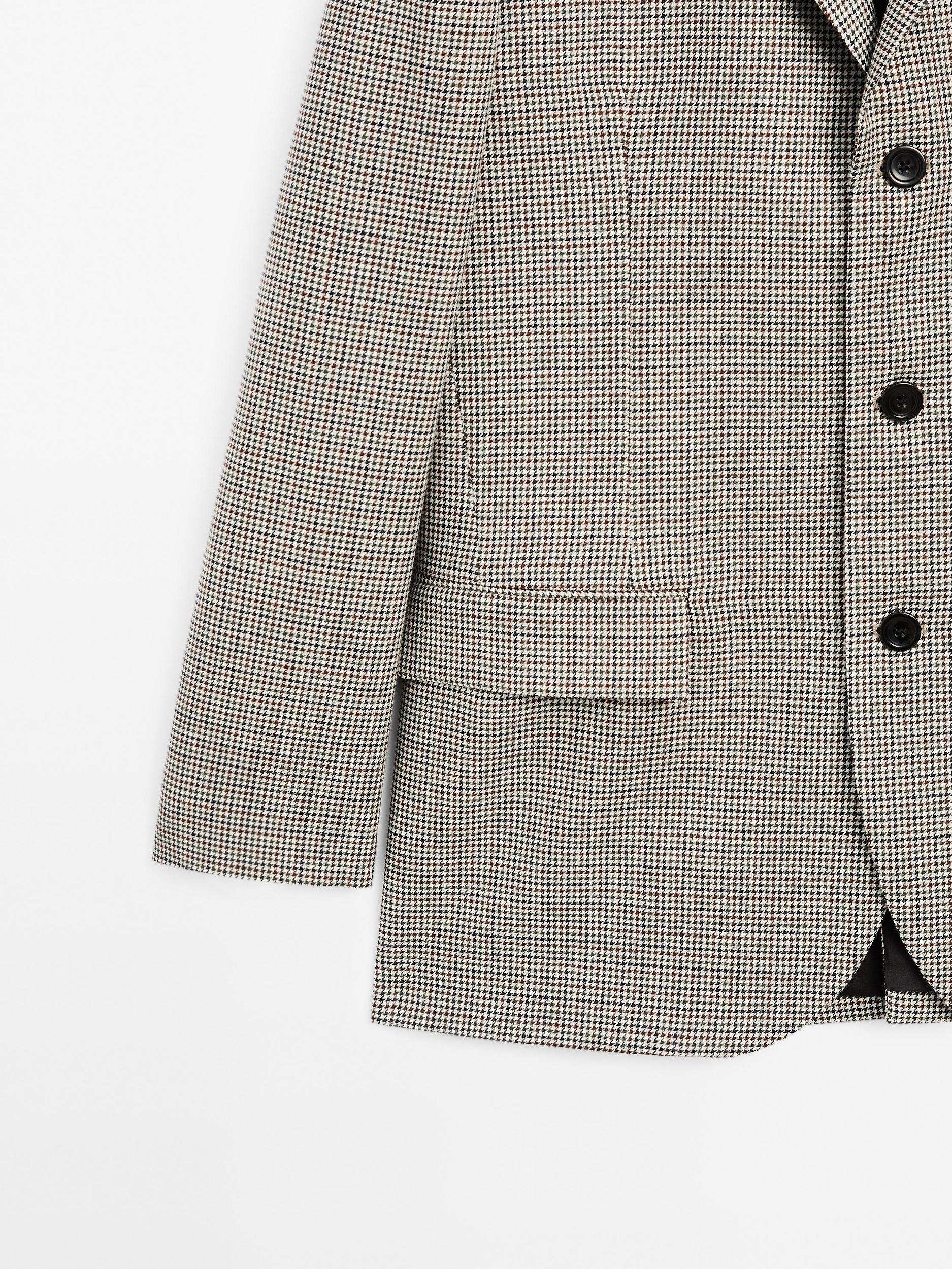 100% wool houndstooth blazer Product Image