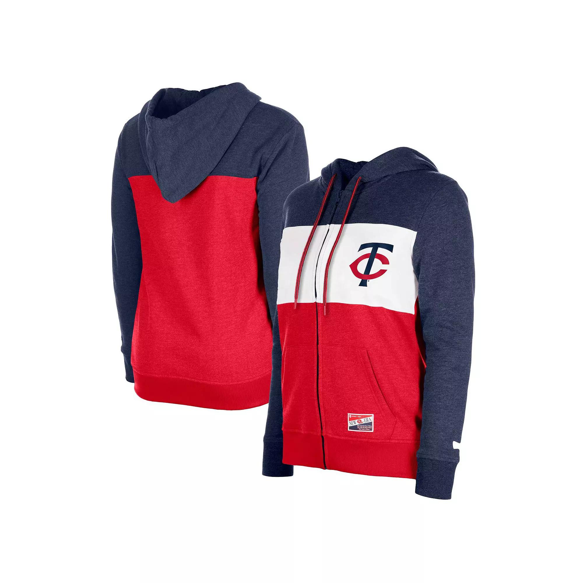 Women's New Era Navy Minnesota Twins Colorblock Full-Zip Hoodie Jacket, Size: Medium, Blue Product Image