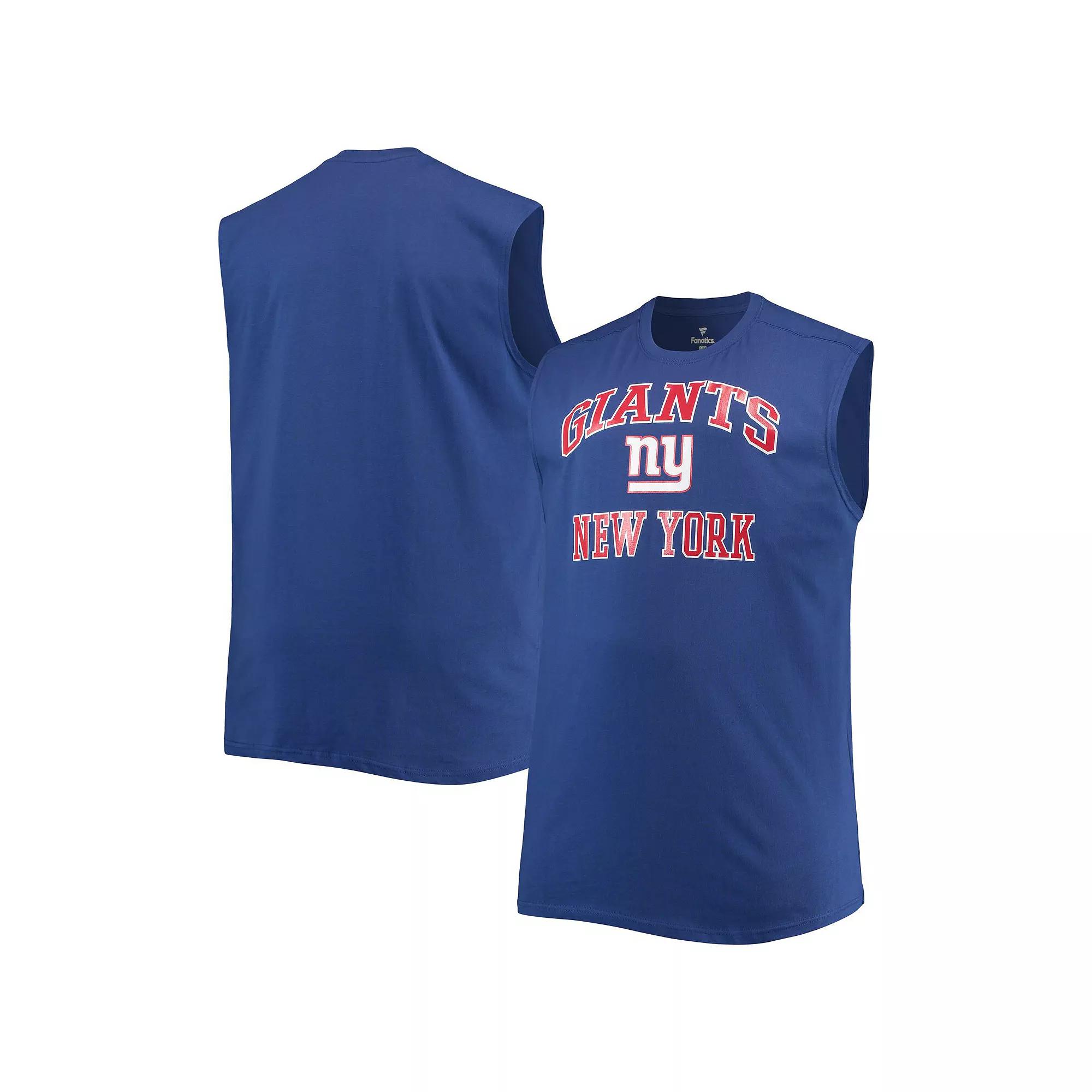 Men's Royal New York Giants Big & Tall Muscle Tank Top, Size: 5XB, Blue Product Image