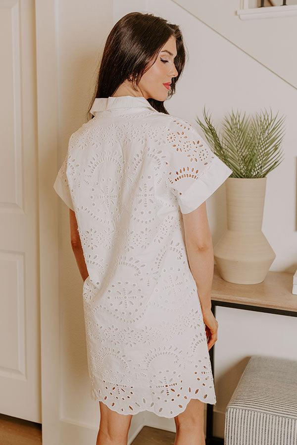 Smiles And Sorbet Eyelet Mini Dress in White Product Image