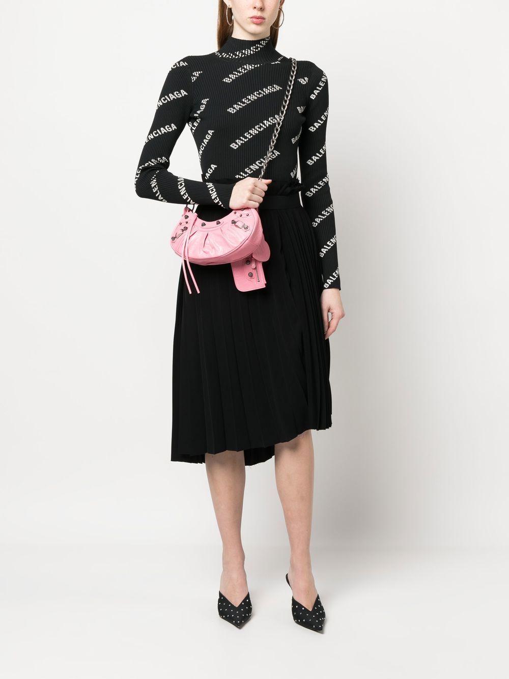 BALENCIAGA Women Pink Nappa Leather Le Cagole Xs Crossbody Bag Product Image