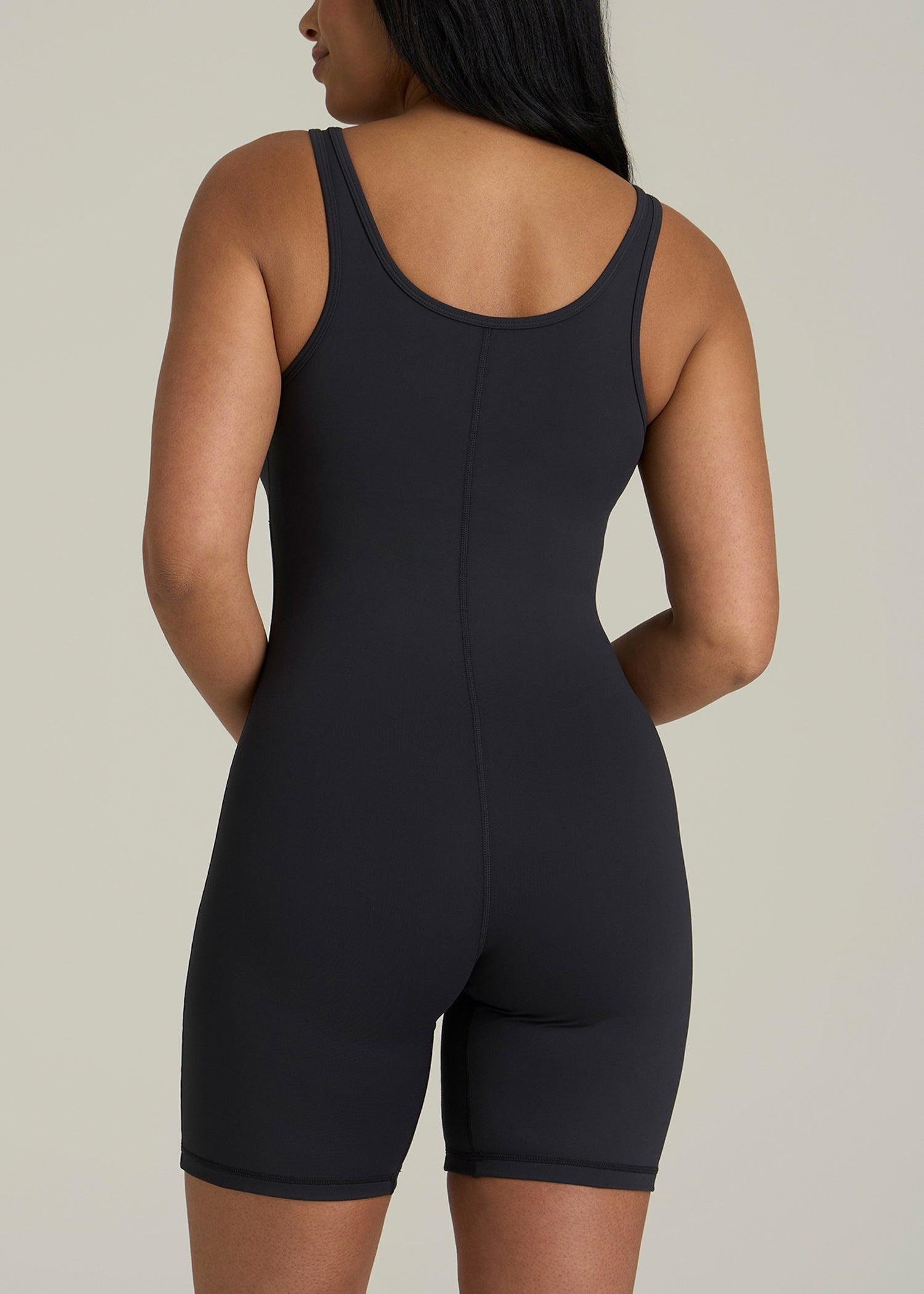Balance Scoopneck Romper for Tall Women in Black Female Product Image