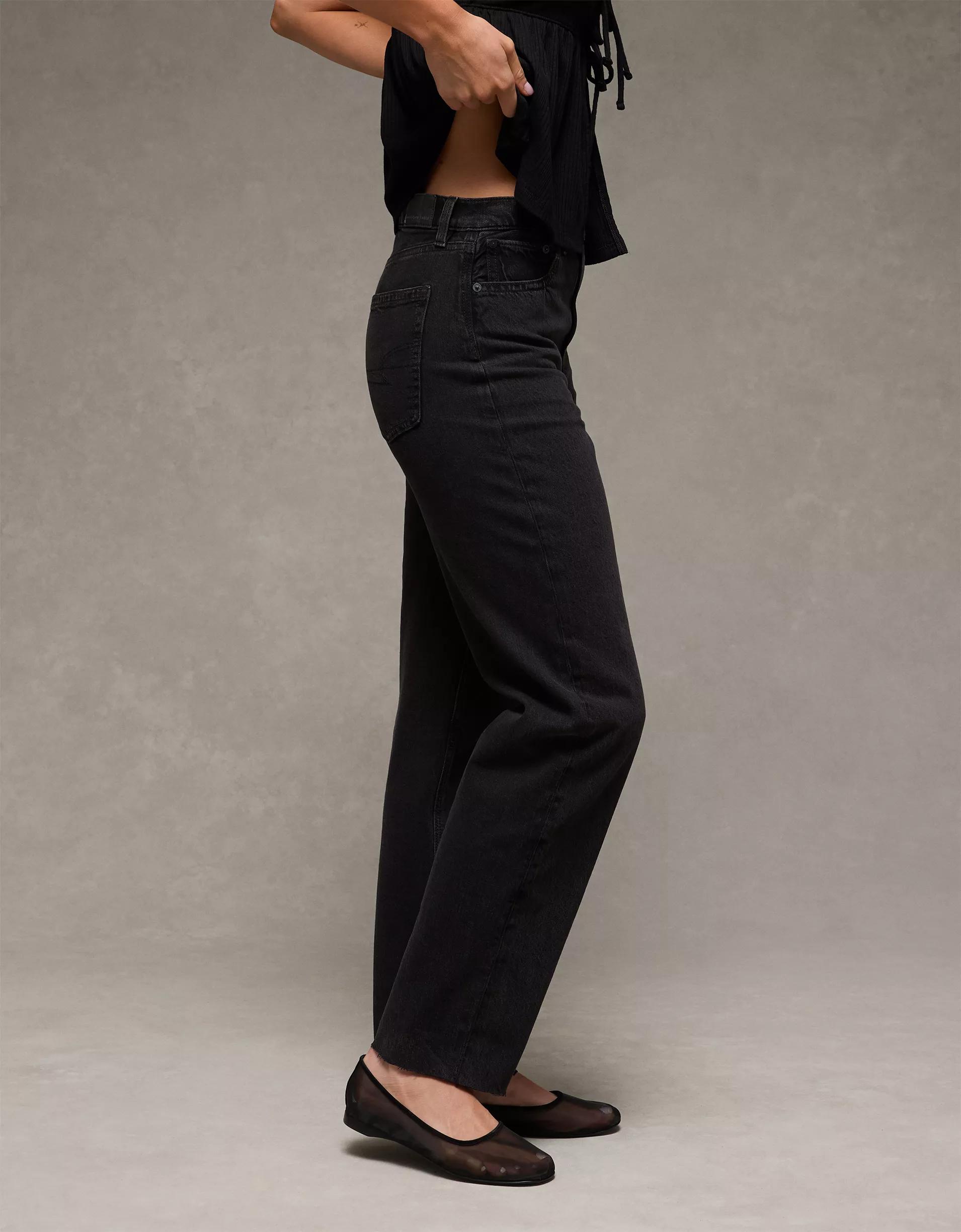 AE Strigid Super High-Waisted Baggy Straight Jean Product Image
