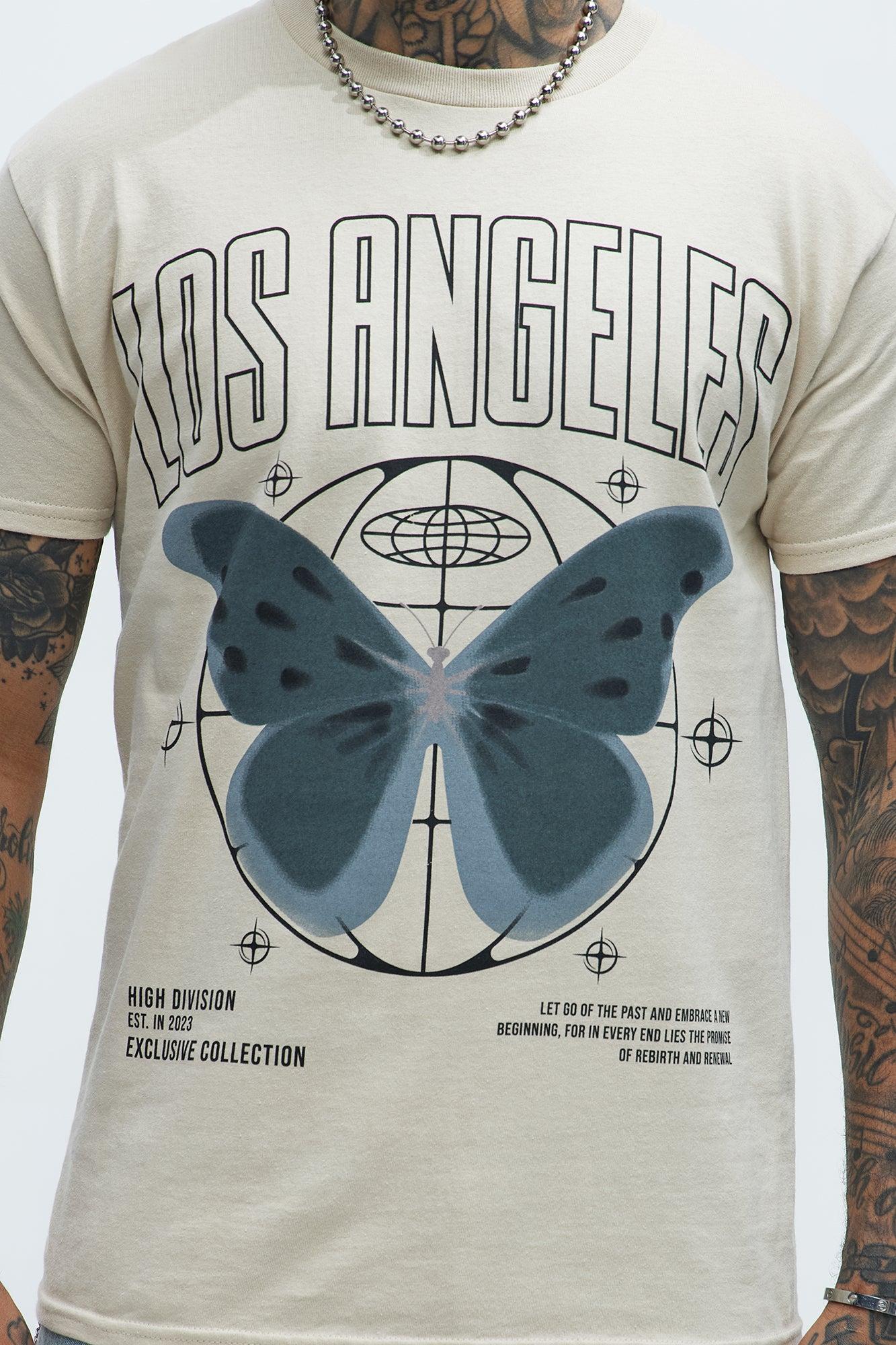 Los Angeles Butterfly Short Sleeve Tee - Sand Product Image