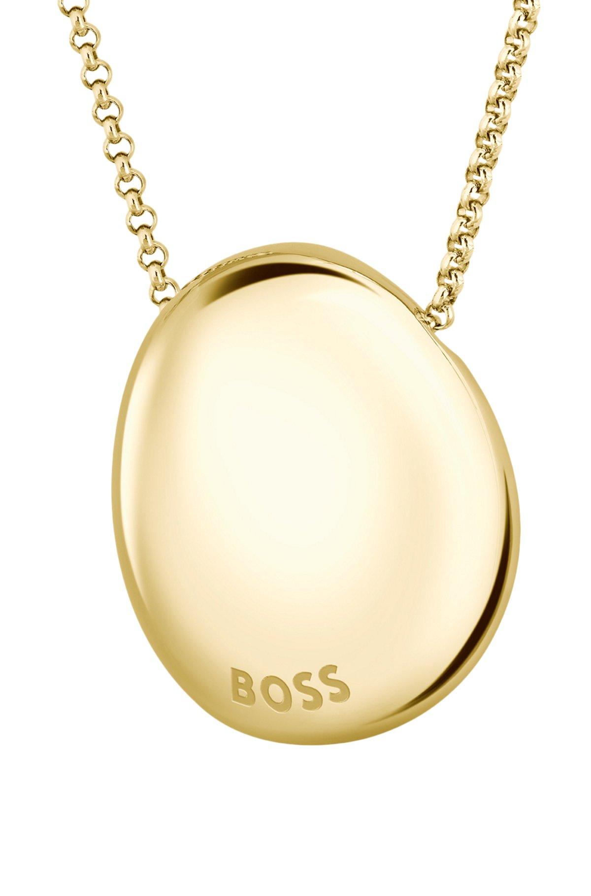 Gold-tone necklace with pebble-style pendant Product Image