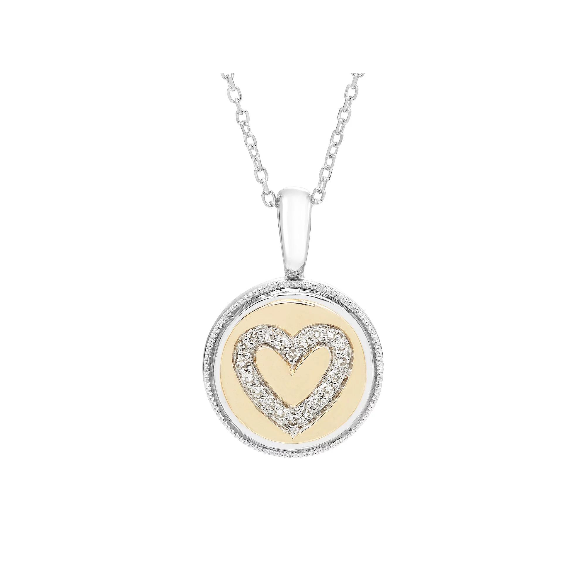 Its Personal Sterling Silver Diamond Accent Heart Pendant Necklace, Womens Product Image