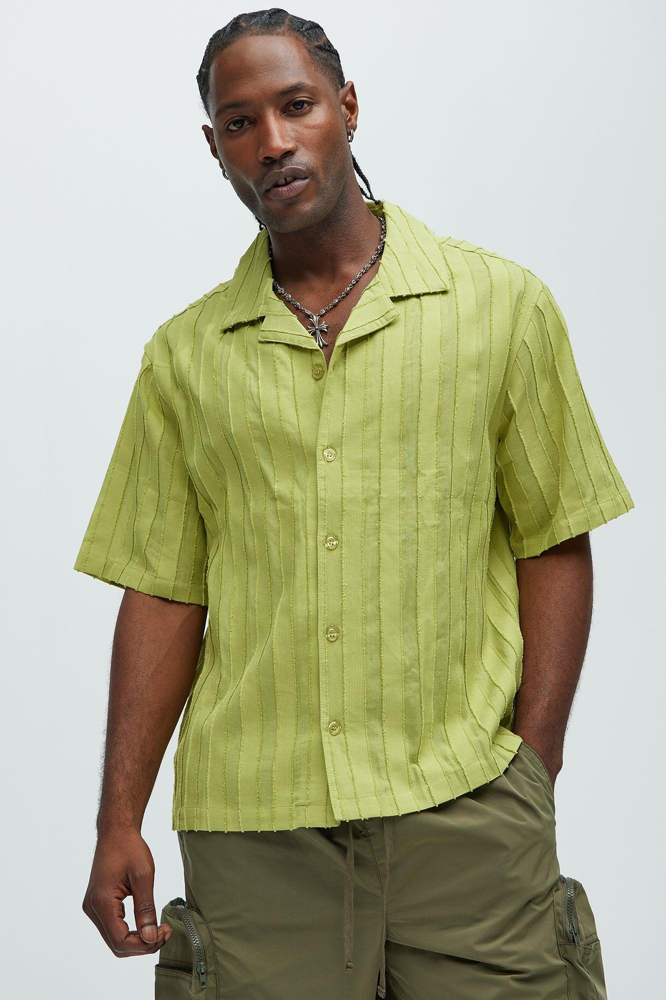 Charles Striped Shirt - Lime Product Image