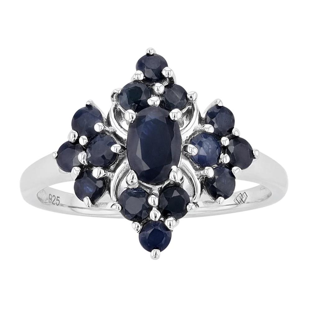 Sterling Silver Genuine Blue Sapphire Cluster Ring, Women's, Size: 9 Product Image