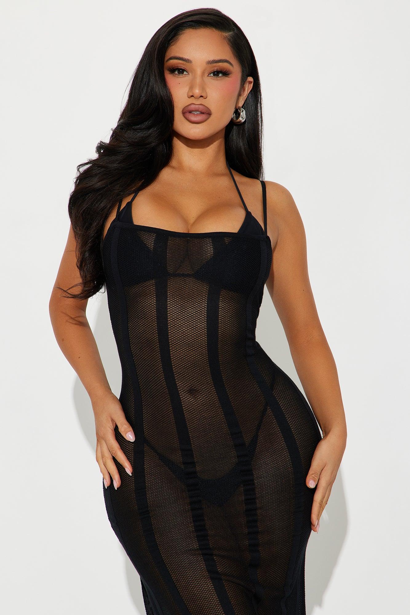 Krystie Crochet Cover Up Maxi Dress - Black Product Image